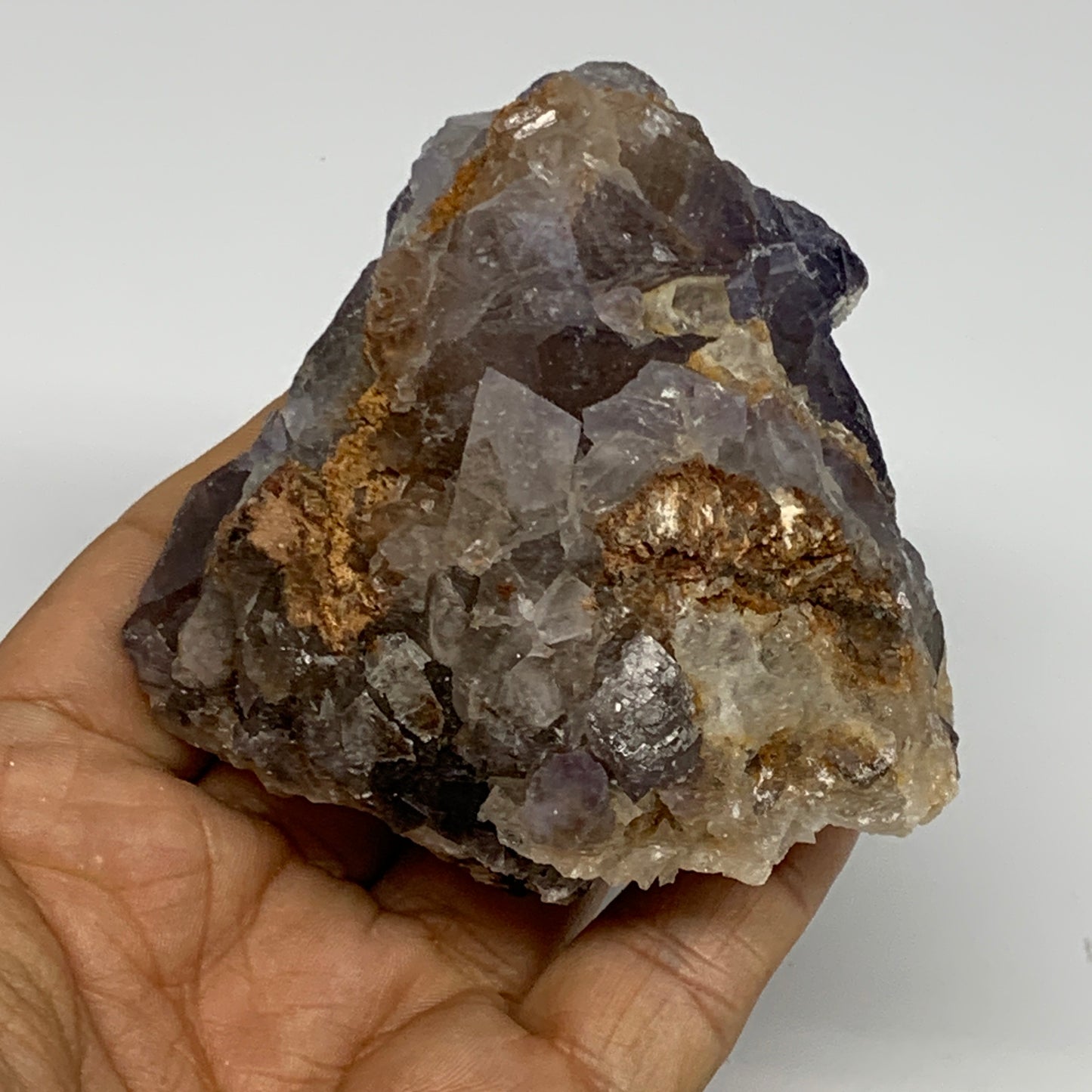 256.2g, 2.9"x2.9"x1.6", Purple Fluorite Crystal Mineral Specimen @Pakistan, B273