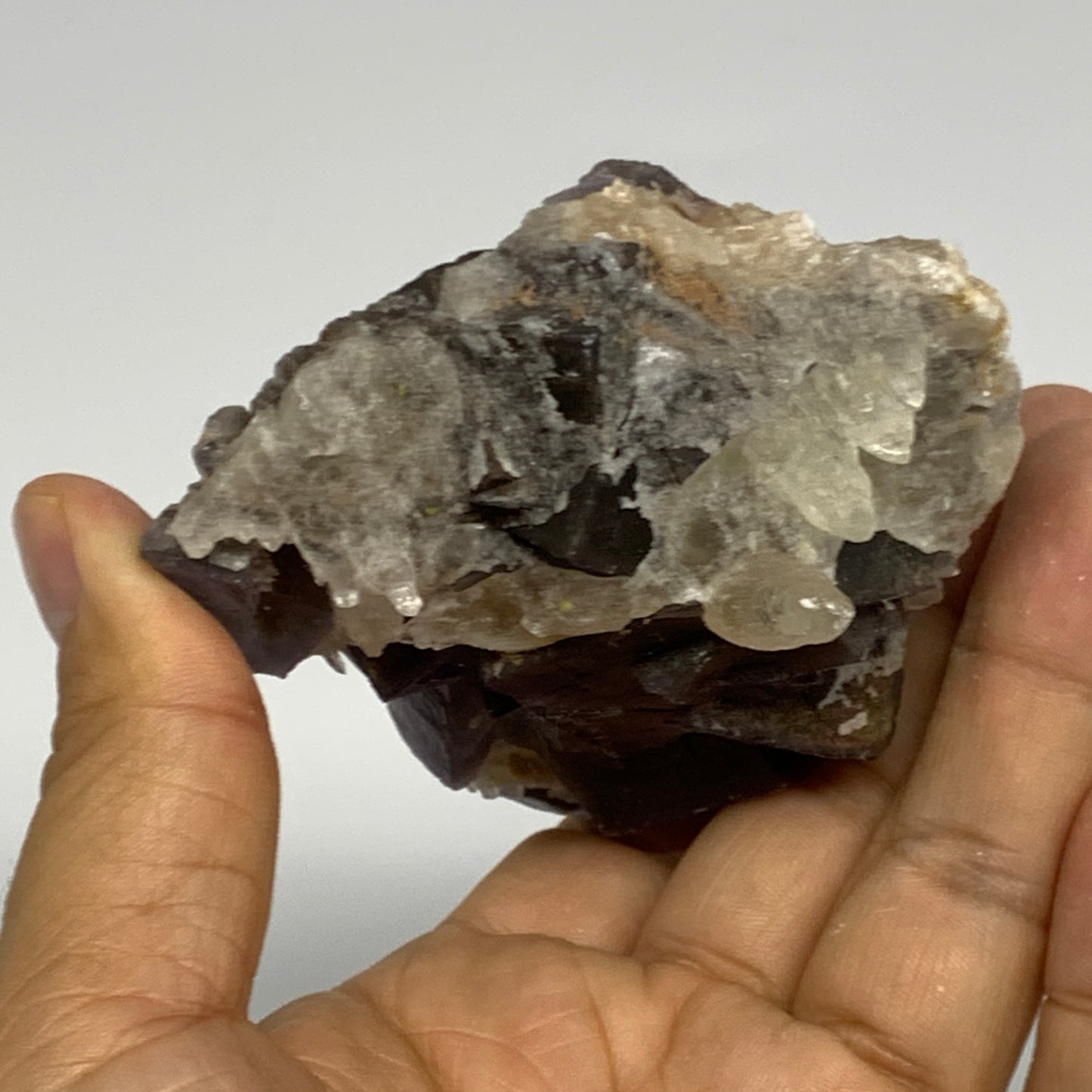 256.2g, 2.9"x2.9"x1.6", Purple Fluorite Crystal Mineral Specimen @Pakistan, B273