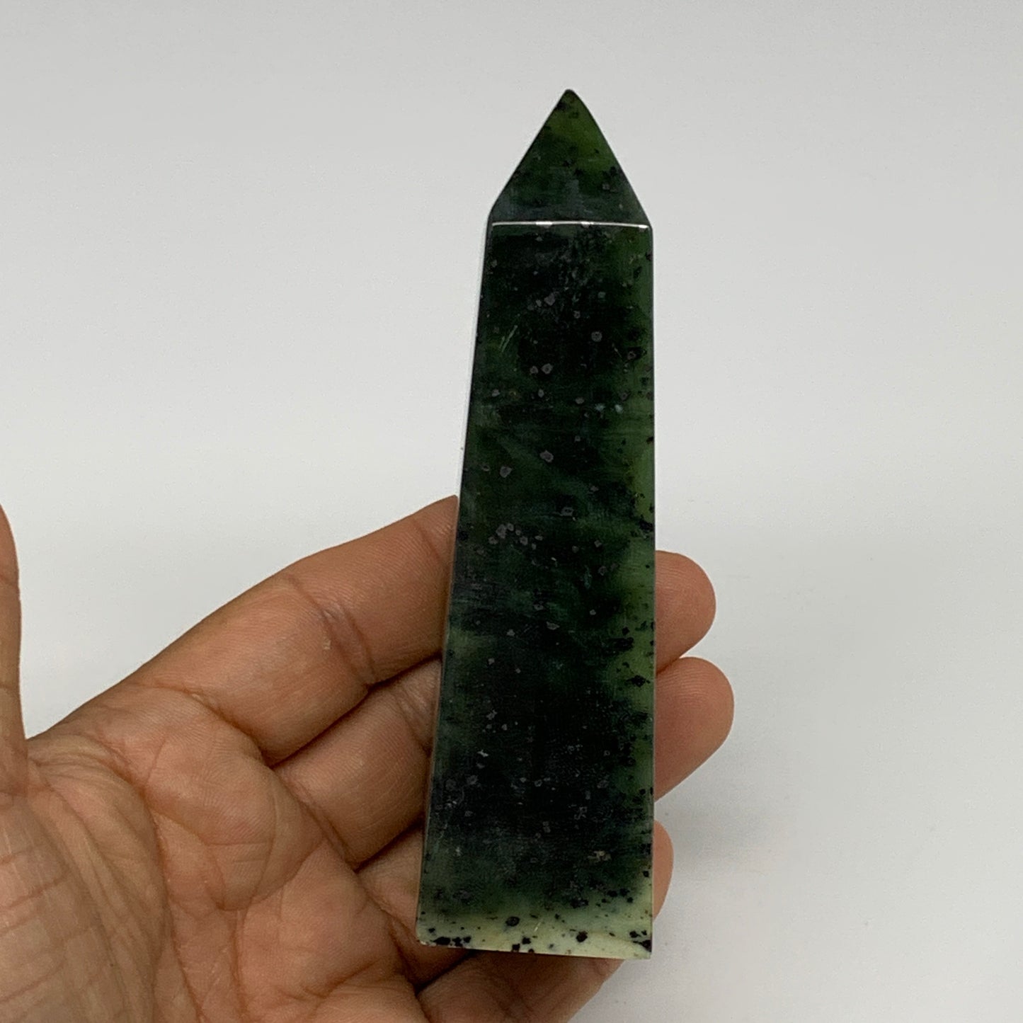 195.2g, 4.3"x1.3"x1.2", Serpentine Point Tower Obelisk Crystal @Pakistan, B29647