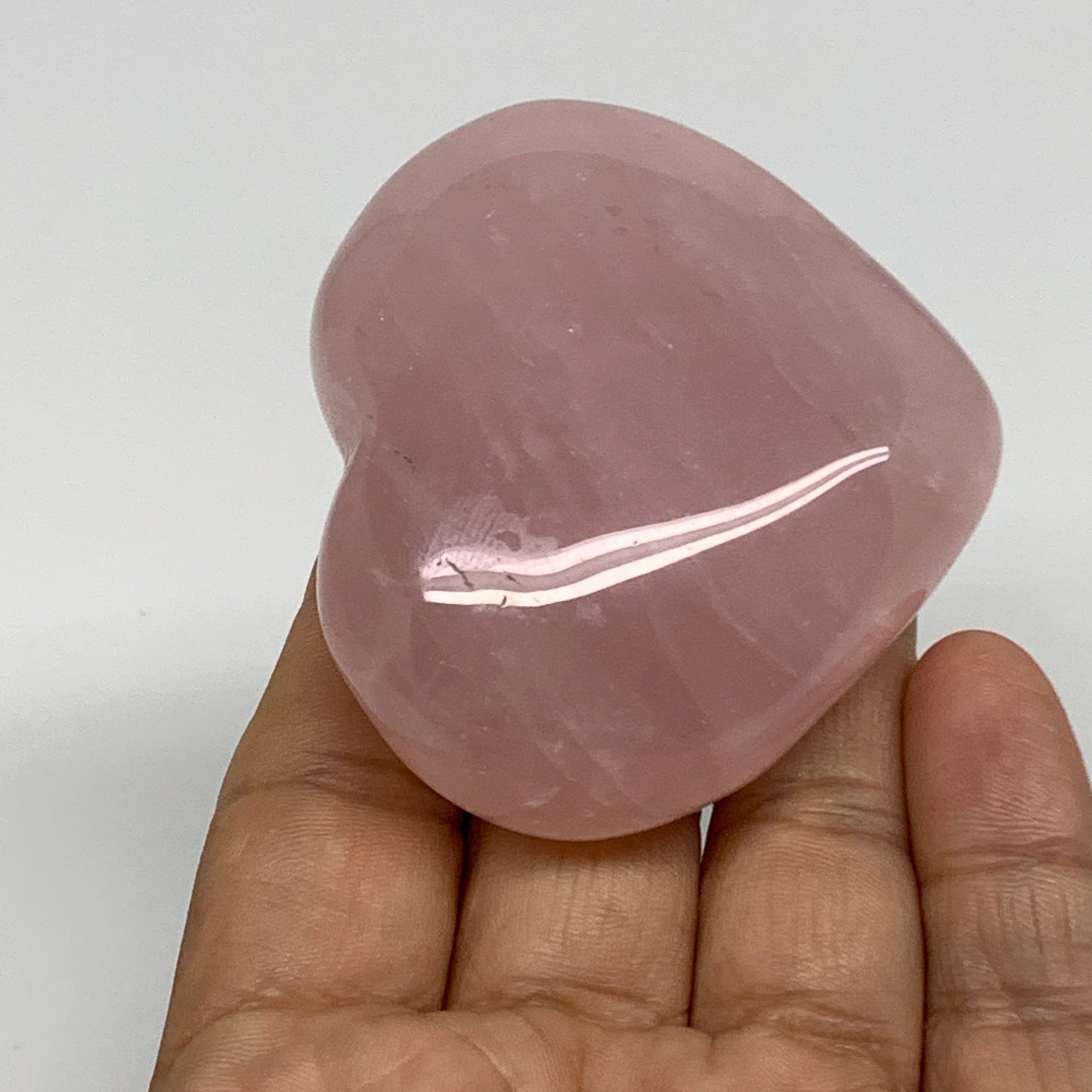 125g, 2.2"x2.5"x1",  Rose Quartz Heart Healing Crystal @Madagascar, B34561
