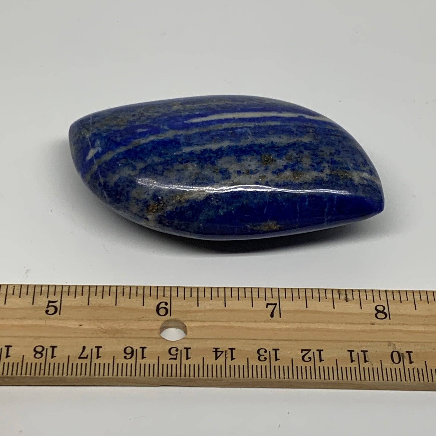 128.8g, 3.1"x1.8"x0.9", Natural Lapis Lazuli Palm Stone @Afghanistan, B36685