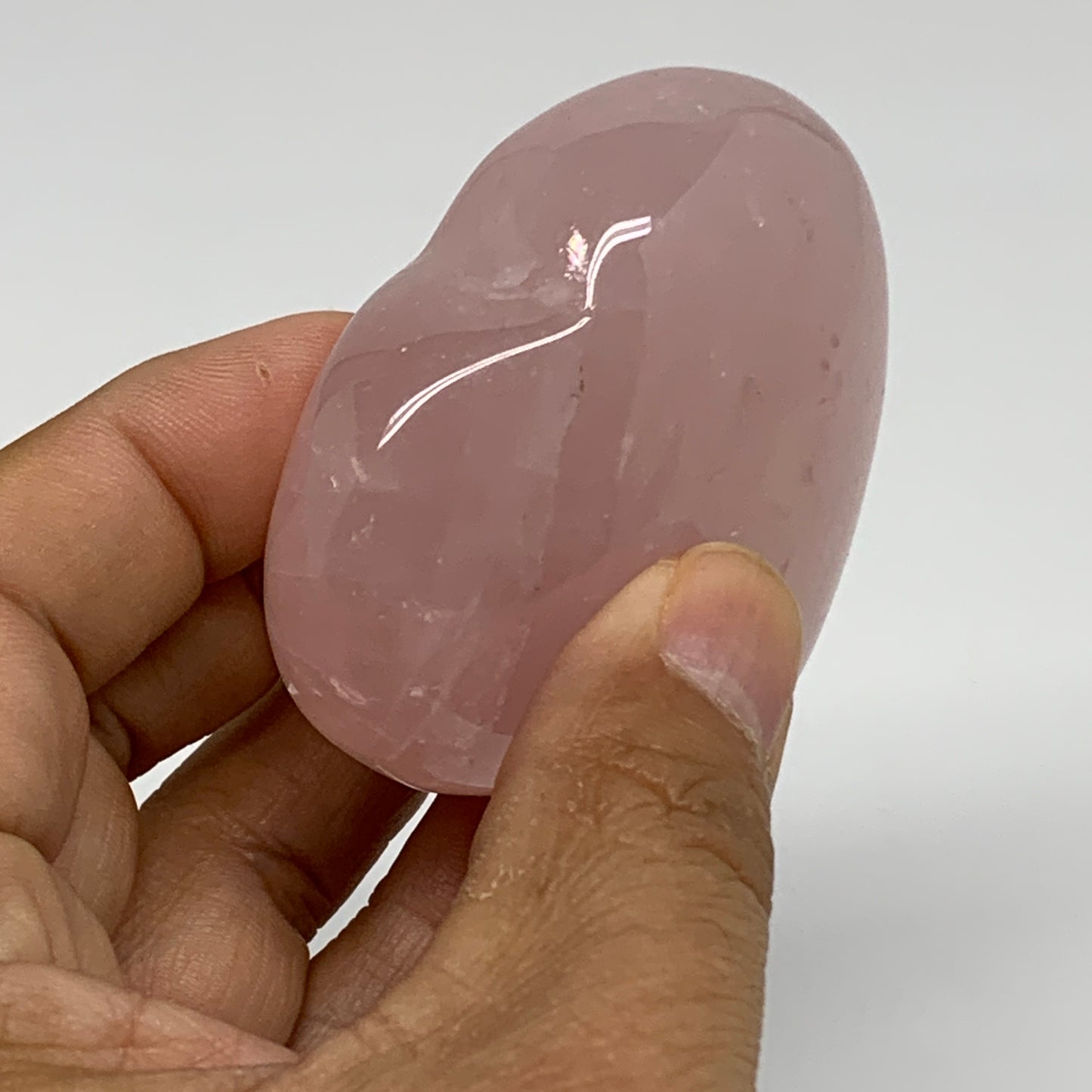 125g, 2.2"x2.5"x1",  Rose Quartz Heart Healing Crystal @Madagascar, B34561