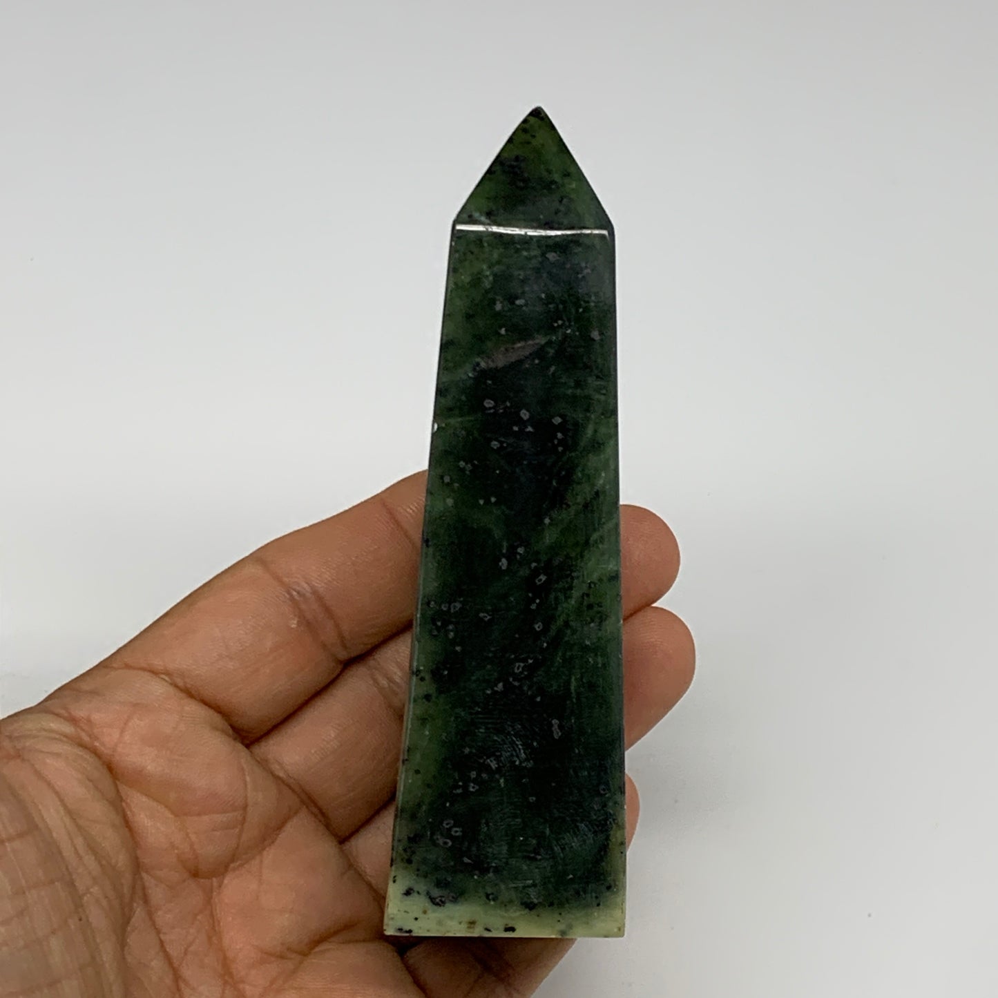 195.2g, 4.3"x1.3"x1.2", Serpentine Point Tower Obelisk Crystal @Pakistan, B29647