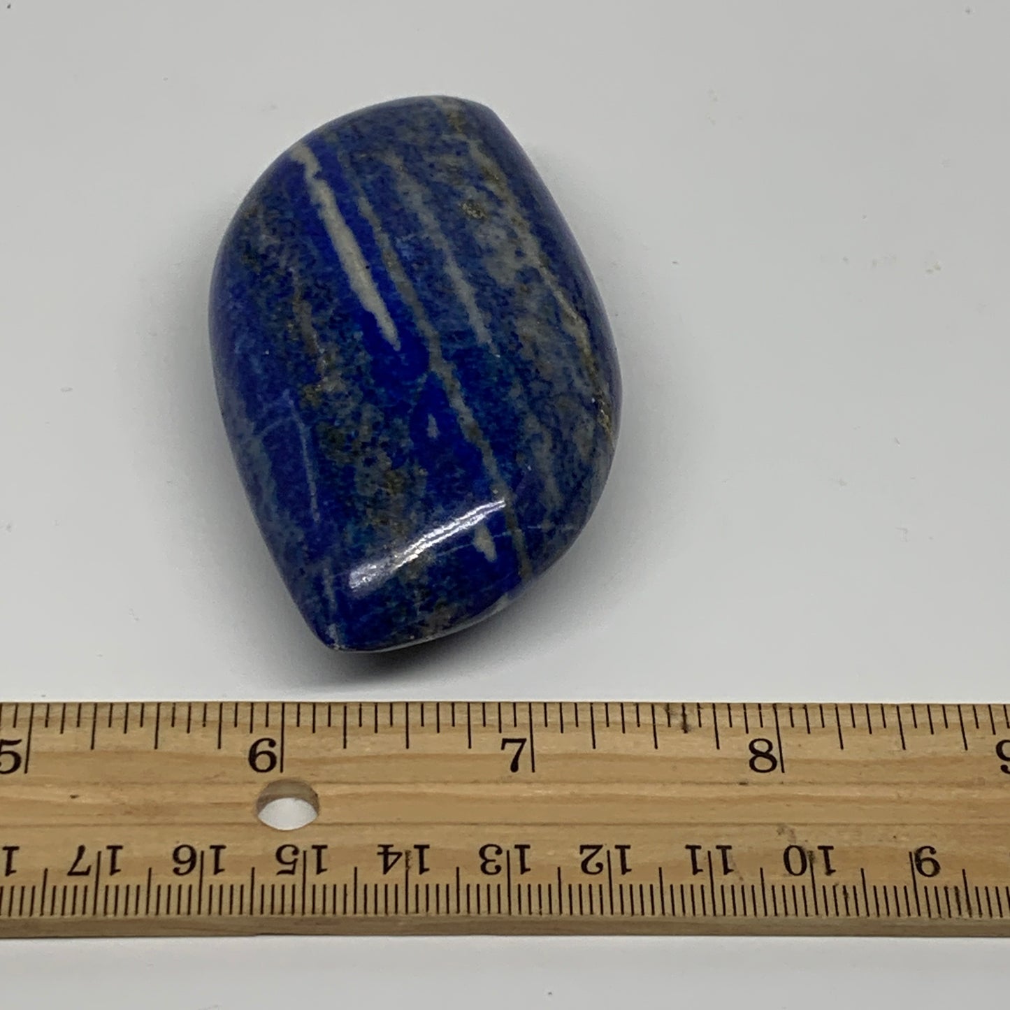 128.8g, 3.1"x1.8"x0.9", Natural Lapis Lazuli Palm Stone @Afghanistan, B36685