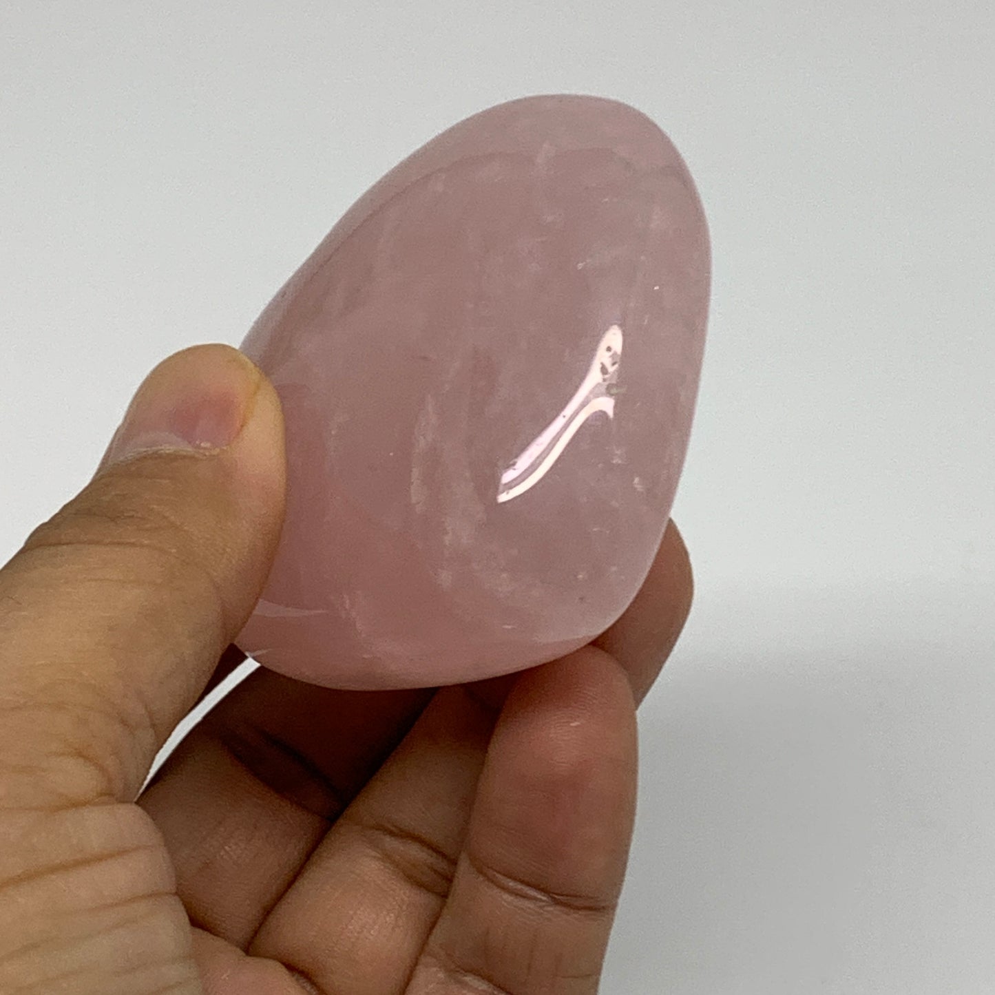 125g, 2.2"x2.5"x1",  Rose Quartz Heart Healing Crystal @Madagascar, B34561