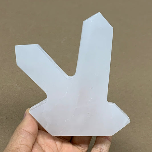 0.83 lbs, 4.3"x3.6"x1.1", Natural Selenite Crystals Carved,Home Decor, B35973