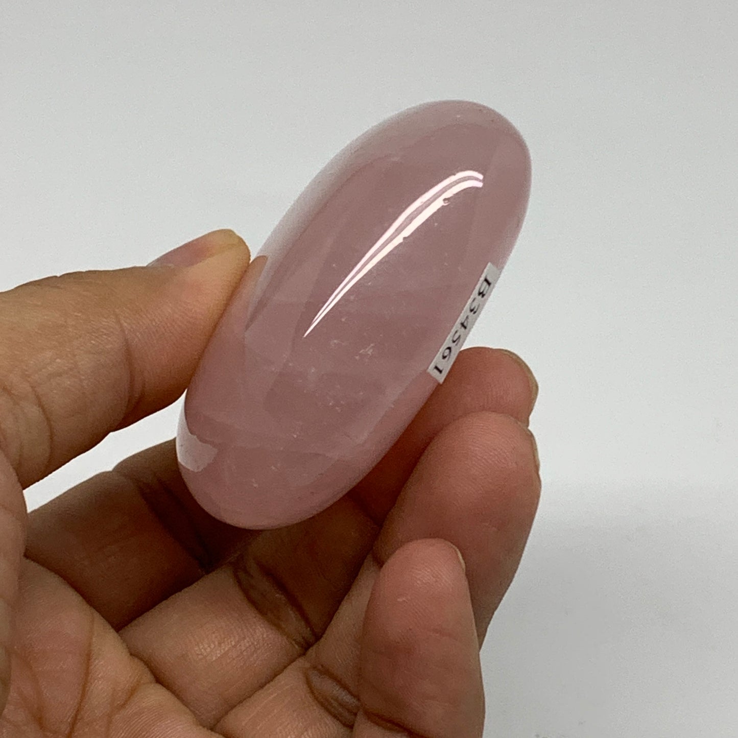 125g, 2.2"x2.5"x1",  Rose Quartz Heart Healing Crystal @Madagascar, B34561