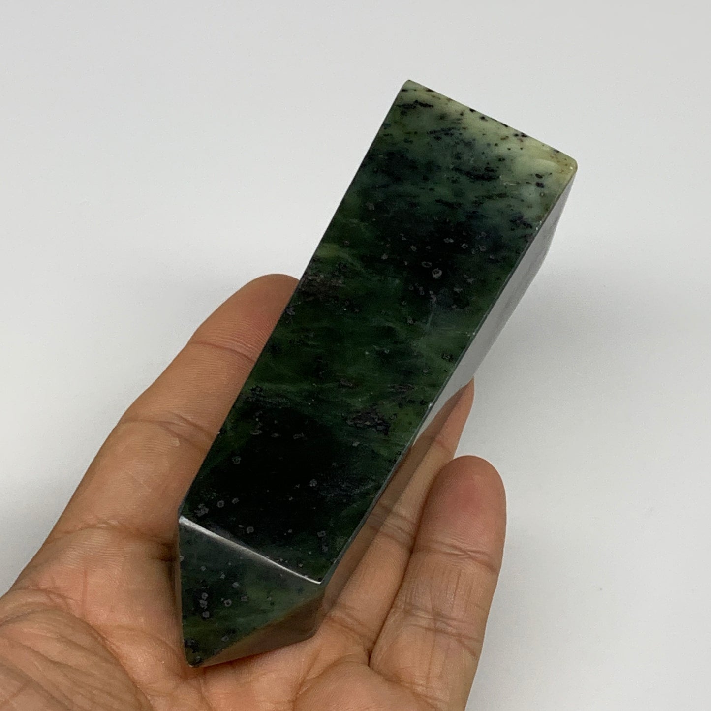 195.2g, 4.3"x1.3"x1.2", Serpentine Point Tower Obelisk Crystal @Pakistan, B29647