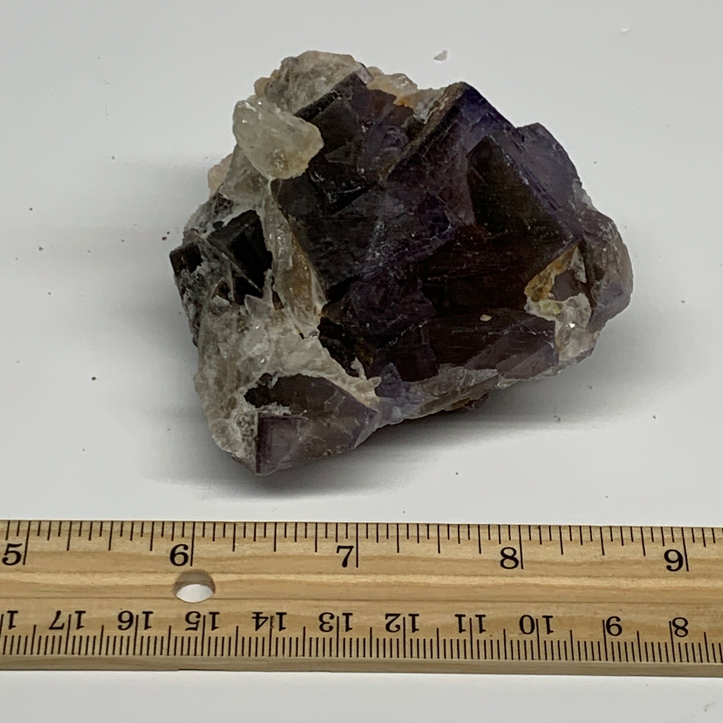 256.2g, 2.9"x2.9"x1.6", Purple Fluorite Crystal Mineral Specimen @Pakistan, B273