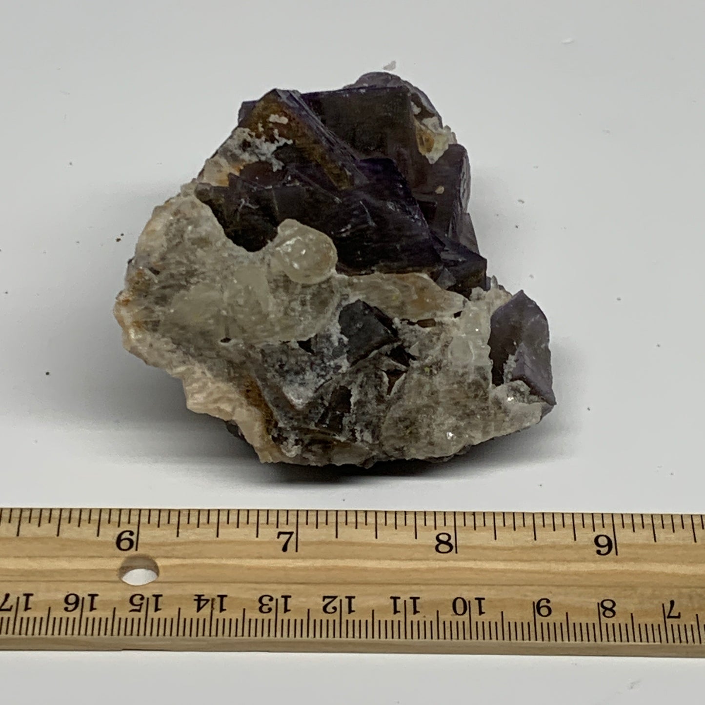 256.2g, 2.9"x2.9"x1.6", Purple Fluorite Crystal Mineral Specimen @Pakistan, B273