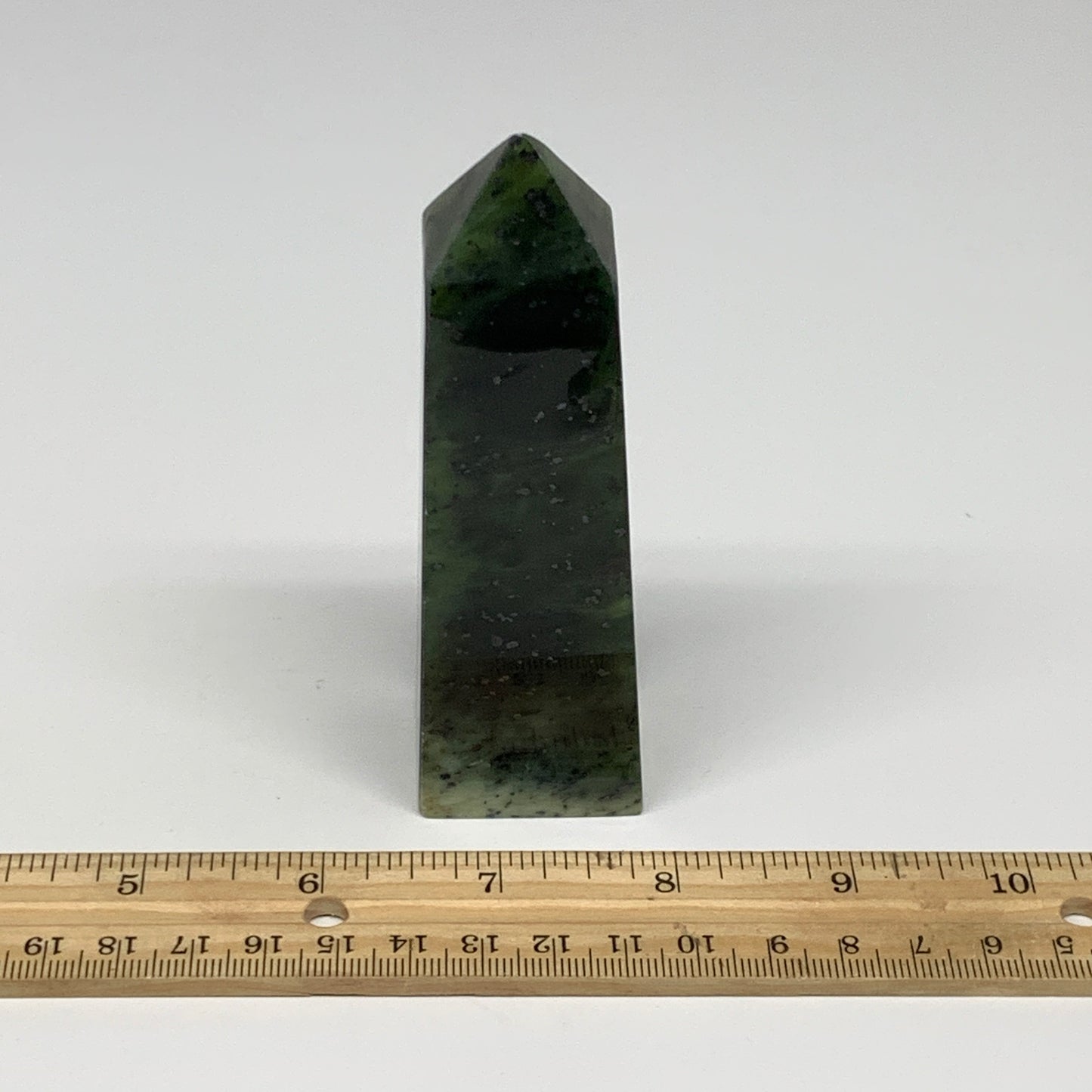 195.2g, 4.3"x1.3"x1.2", Serpentine Point Tower Obelisk Crystal @Pakistan, B29647