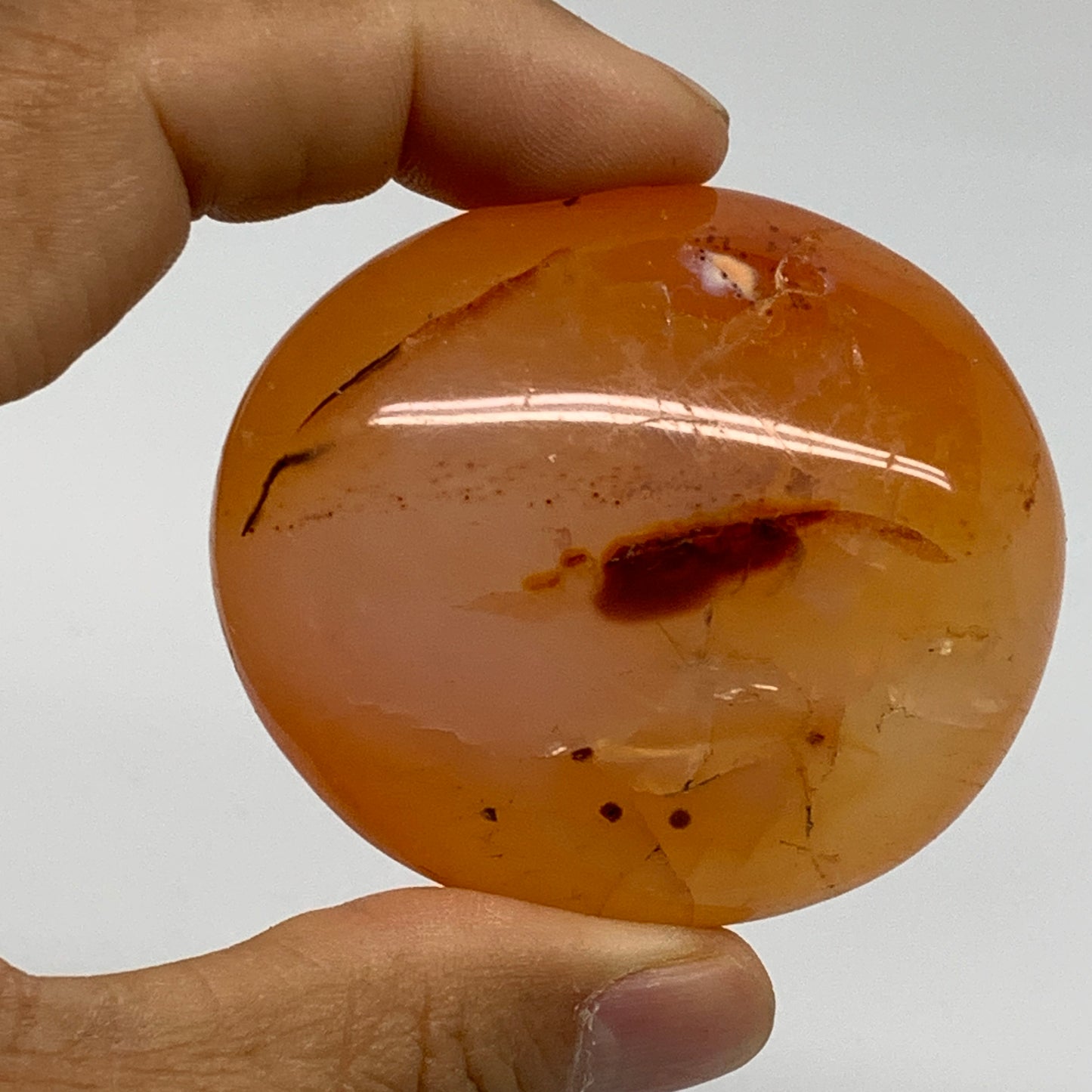 185g, 2"-2.5", 2pcs, Red Carnelian Palm-Stone Gem Crystal Polished, B37598