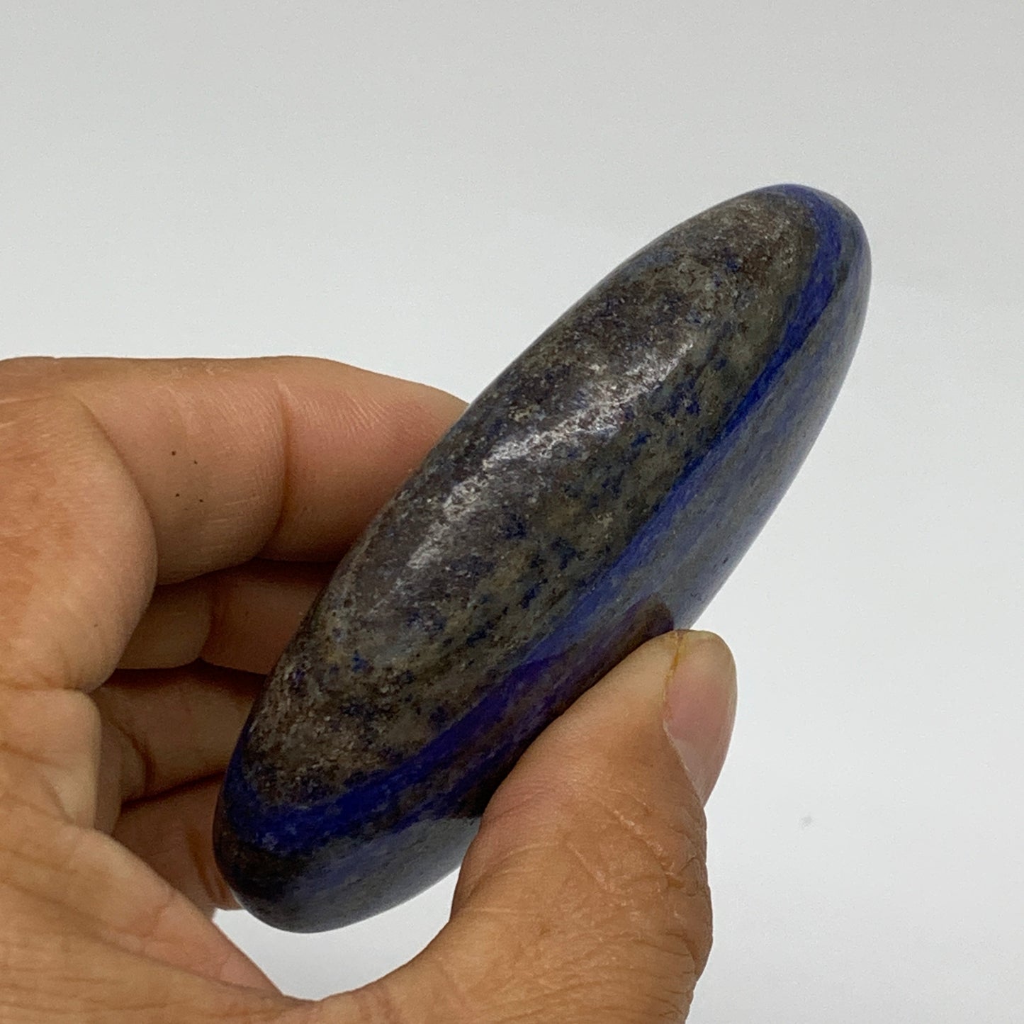 130g, 3"x1.8"x0.8", Natural Lapis Lazuli Palm Stone @Afghanistan, B36686