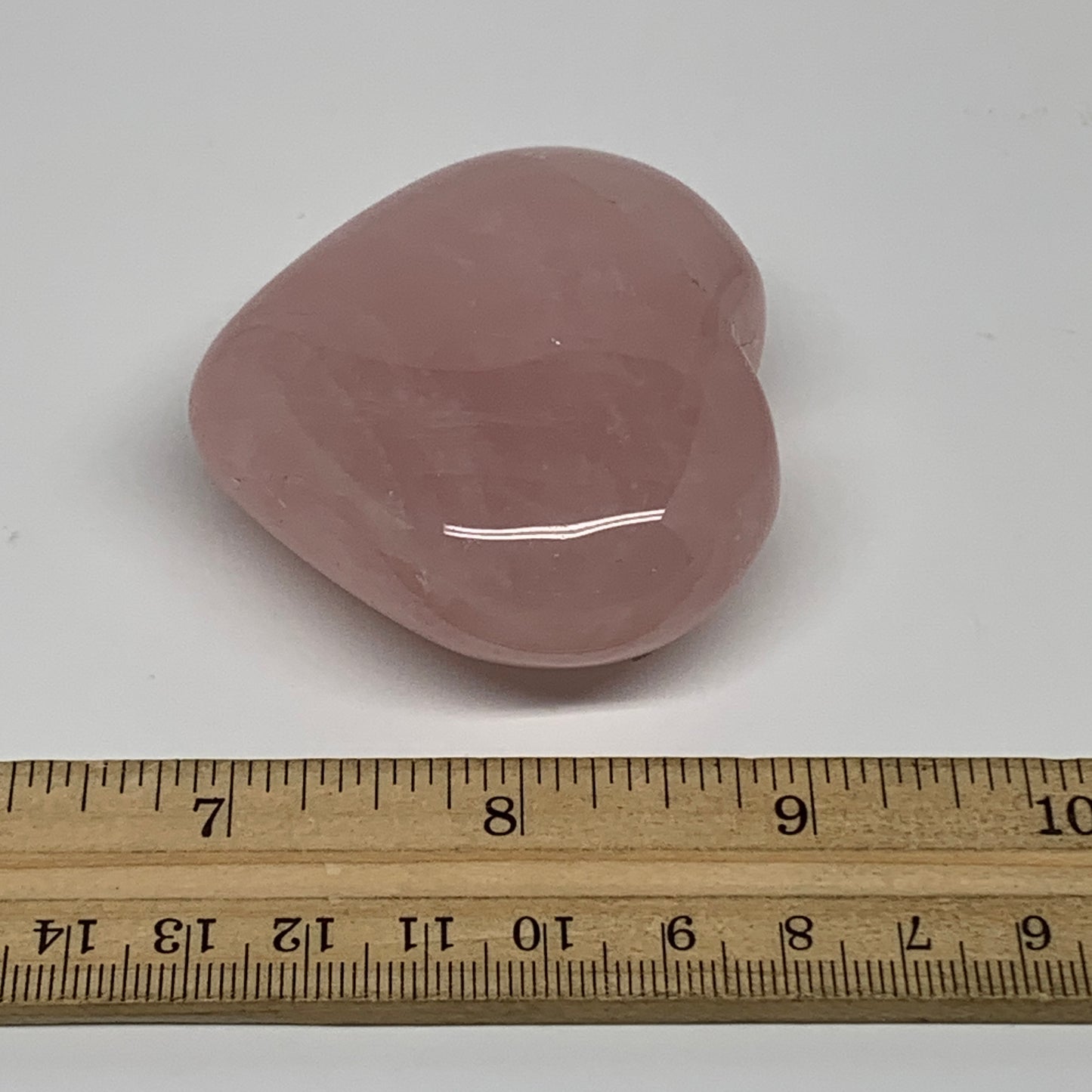 125g, 2.2"x2.5"x1",  Rose Quartz Heart Healing Crystal @Madagascar, B34561