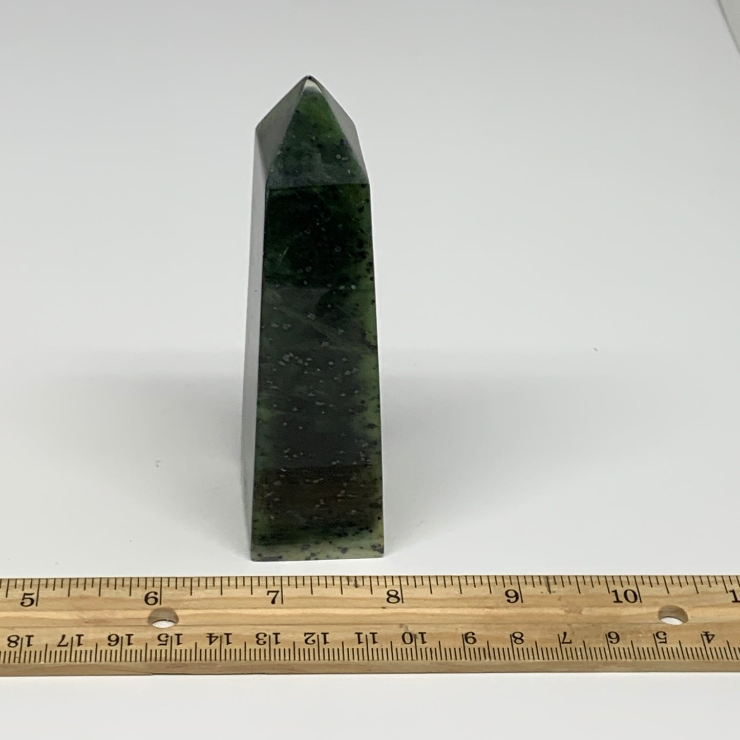 195.2g, 4.3"x1.3"x1.2", Serpentine Point Tower Obelisk Crystal @Pakistan, B29647