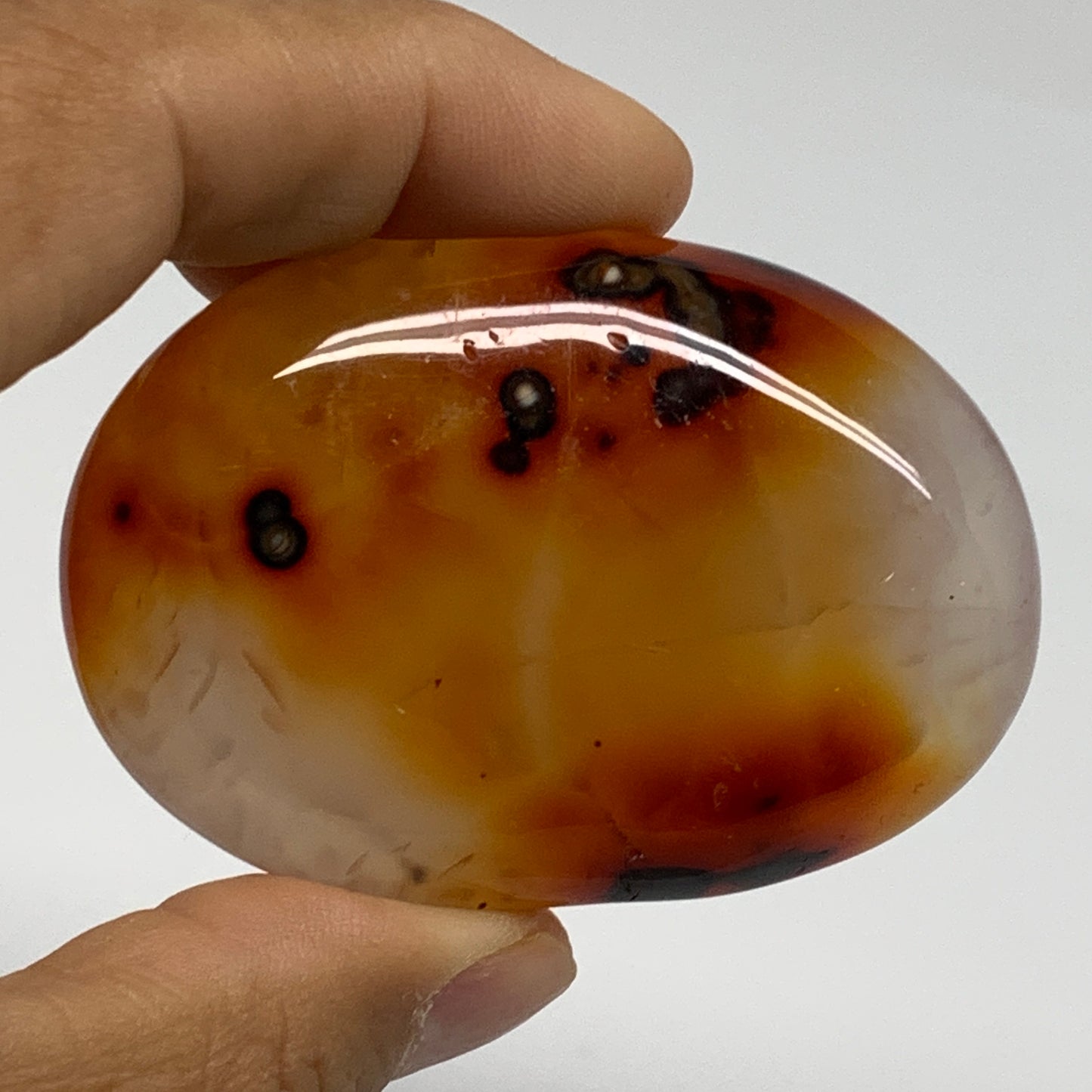 185g, 2"-2.5", 2pcs, Red Carnelian Palm-Stone Gem Crystal Polished, B37598