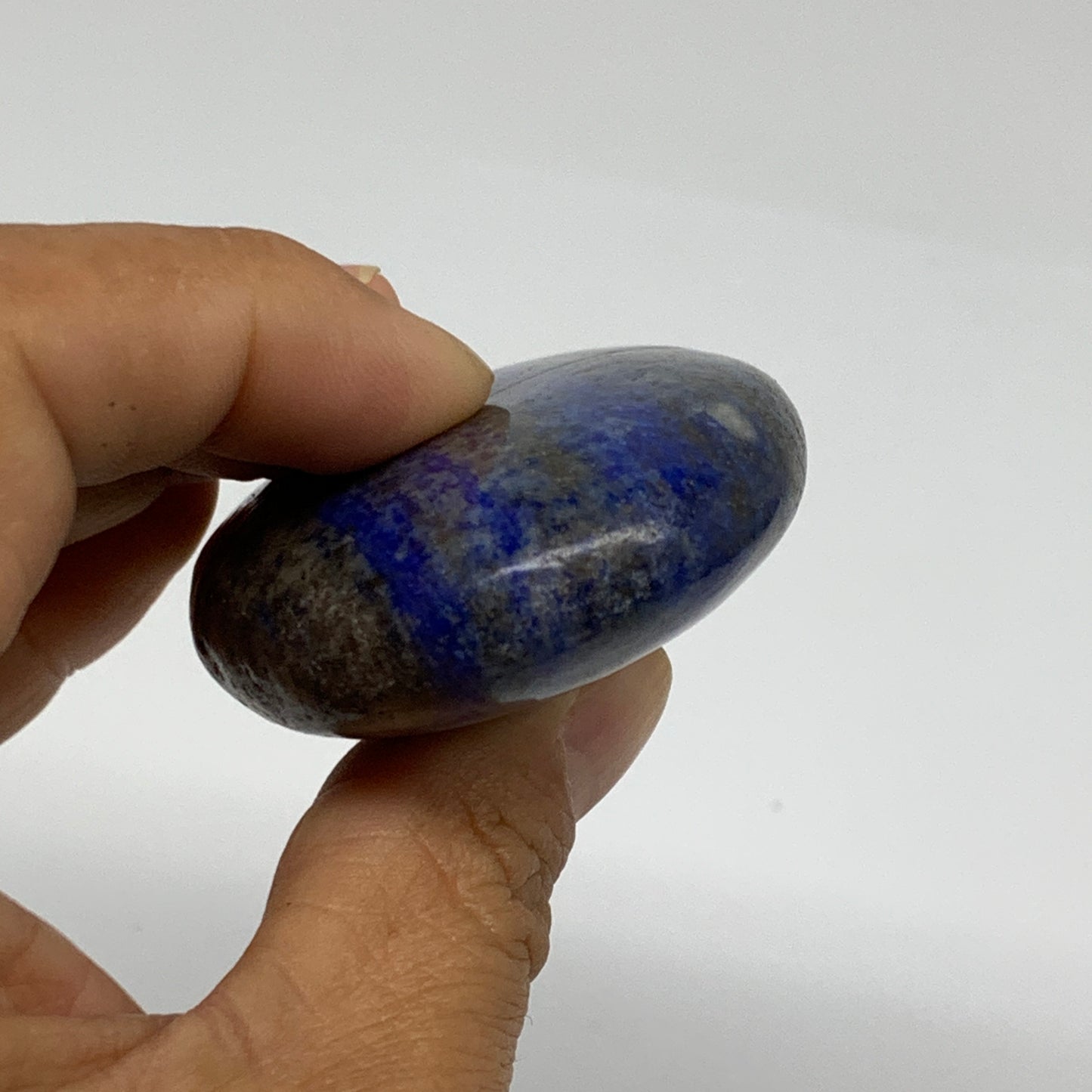 130g, 3"x1.8"x0.8", Natural Lapis Lazuli Palm Stone @Afghanistan, B36686