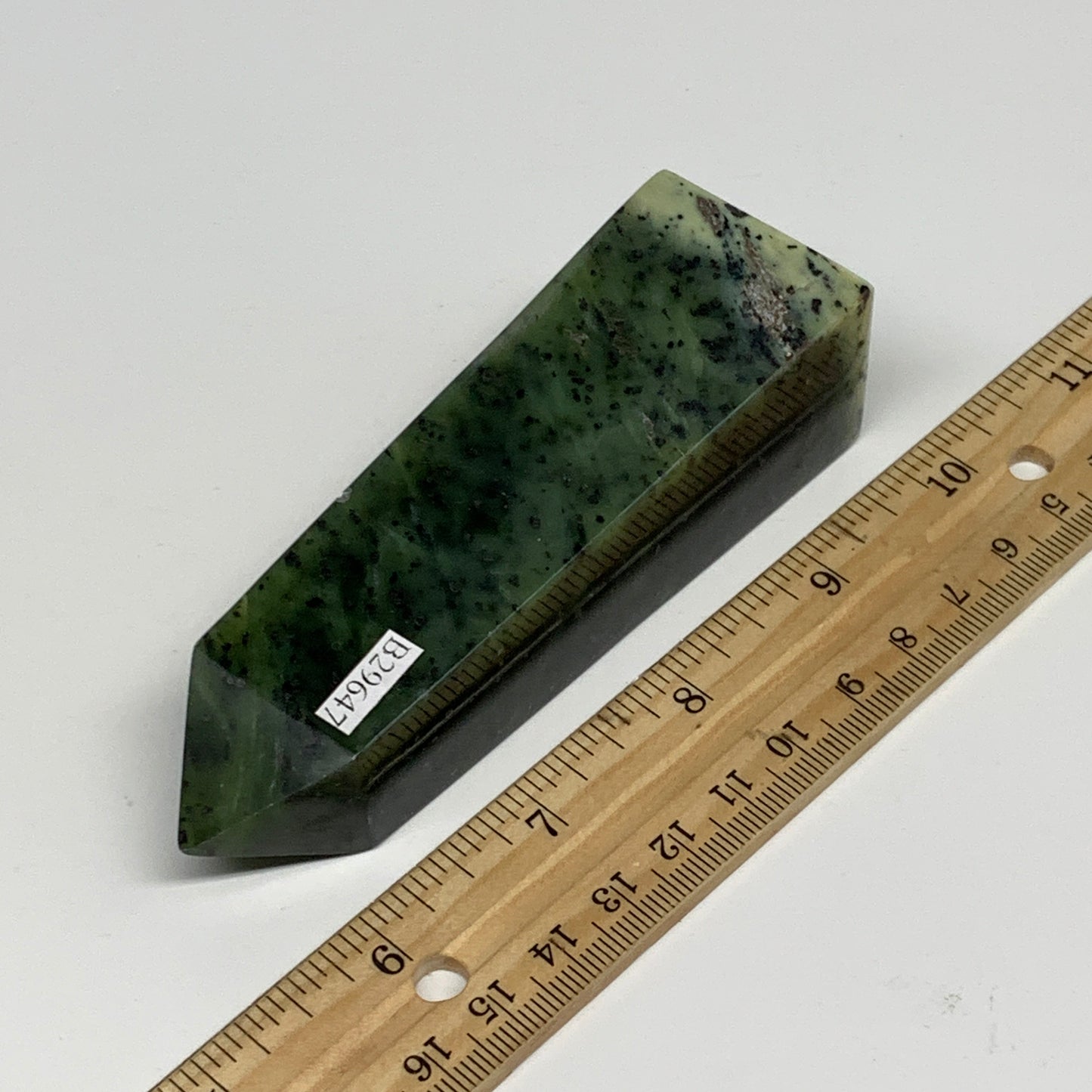 195.2g, 4.3"x1.3"x1.2", Serpentine Point Tower Obelisk Crystal @Pakistan, B29647