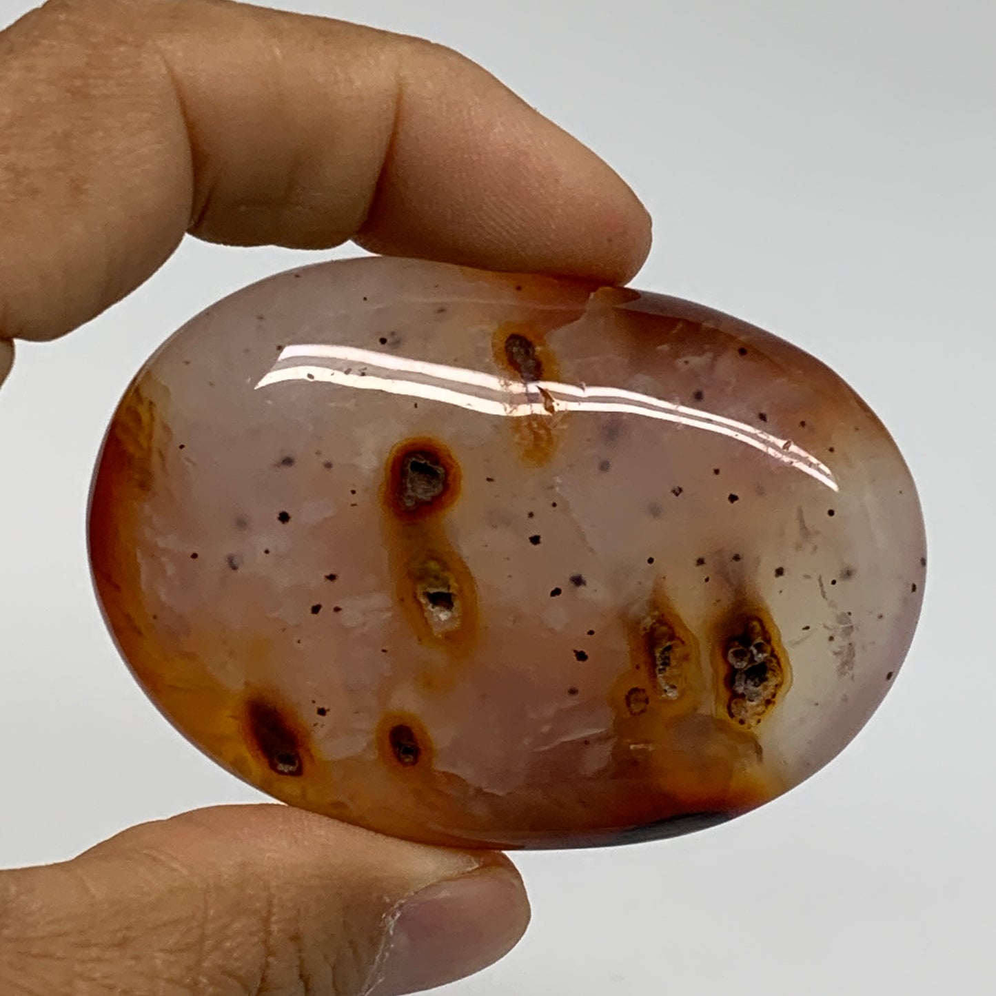 185g, 2"-2.5", 2pcs, Red Carnelian Palm-Stone Gem Crystal Polished, B37598