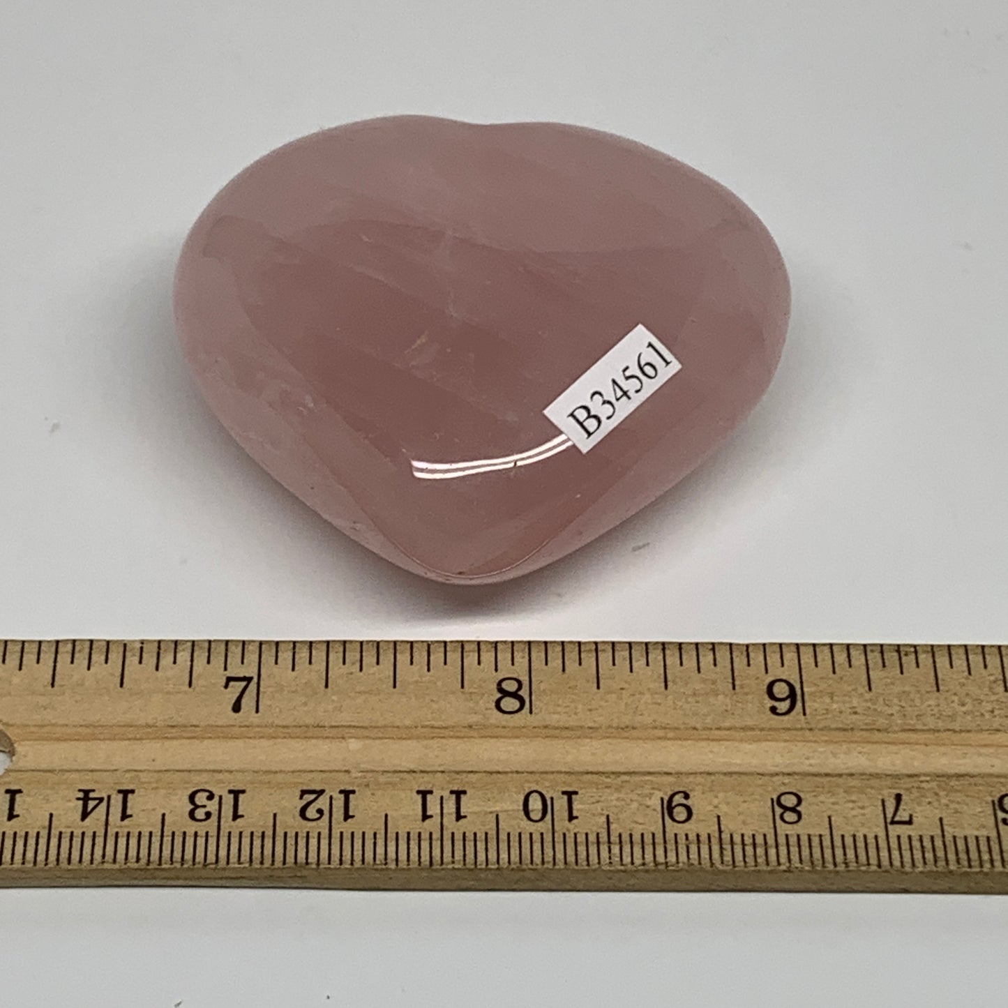 125g, 2.2"x2.5"x1",  Rose Quartz Heart Healing Crystal @Madagascar, B34561