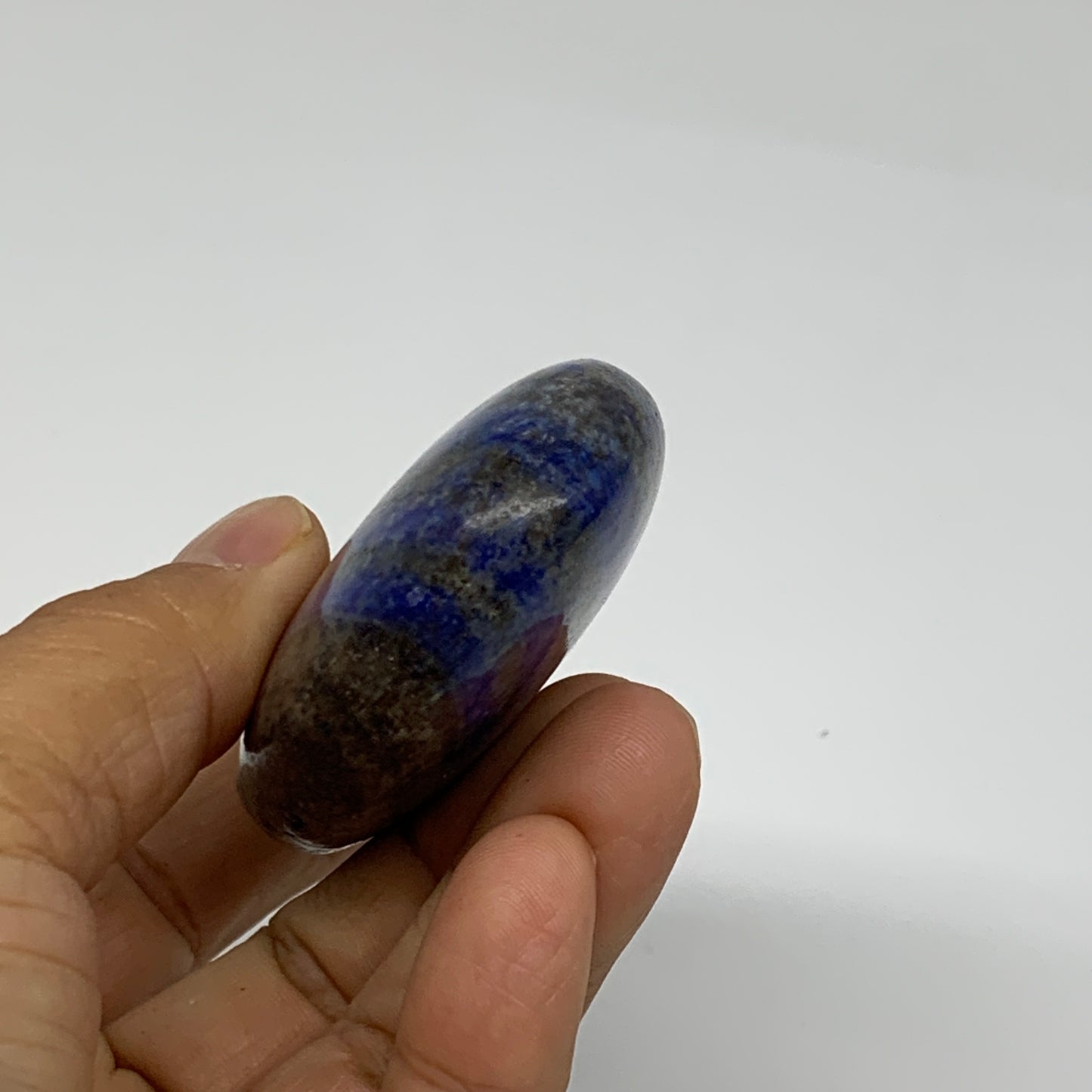 130g, 3"x1.8"x0.8", Natural Lapis Lazuli Palm Stone @Afghanistan, B36686