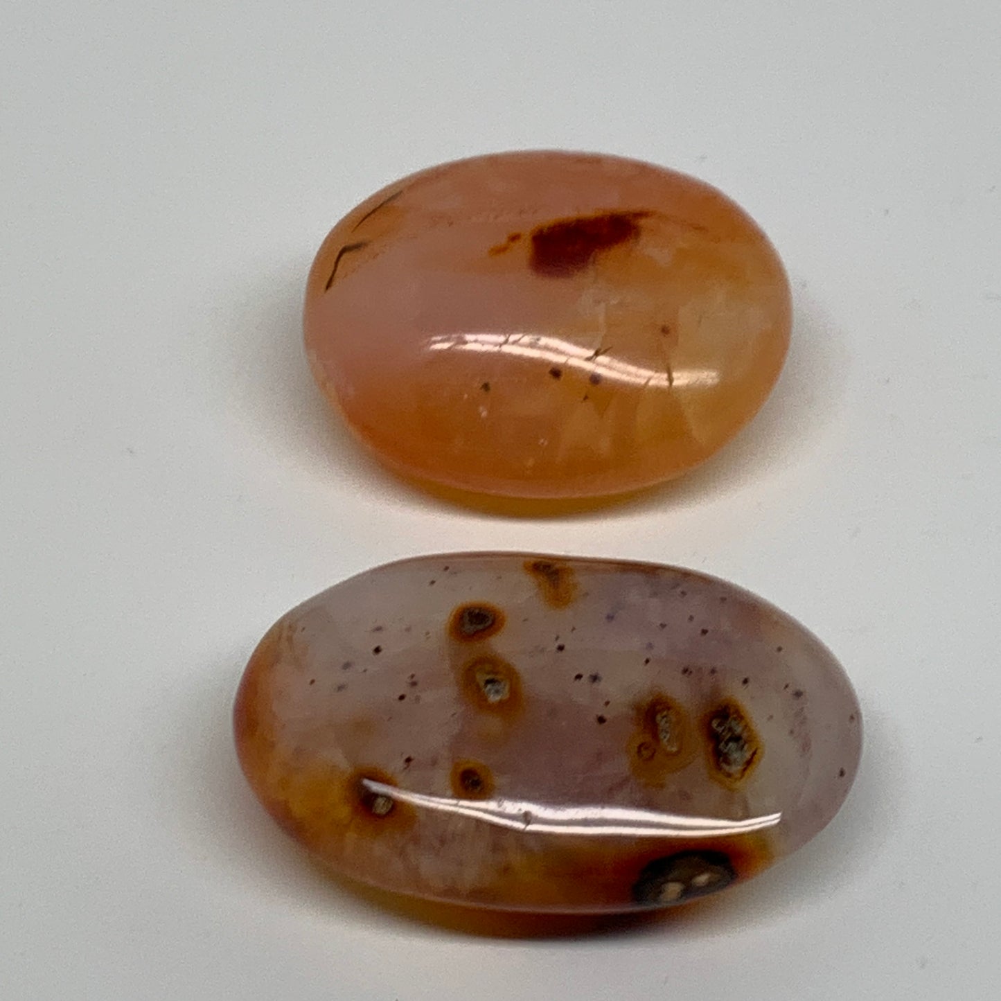 185g, 2"-2.5", 2pcs, Red Carnelian Palm-Stone Gem Crystal Polished, B37598