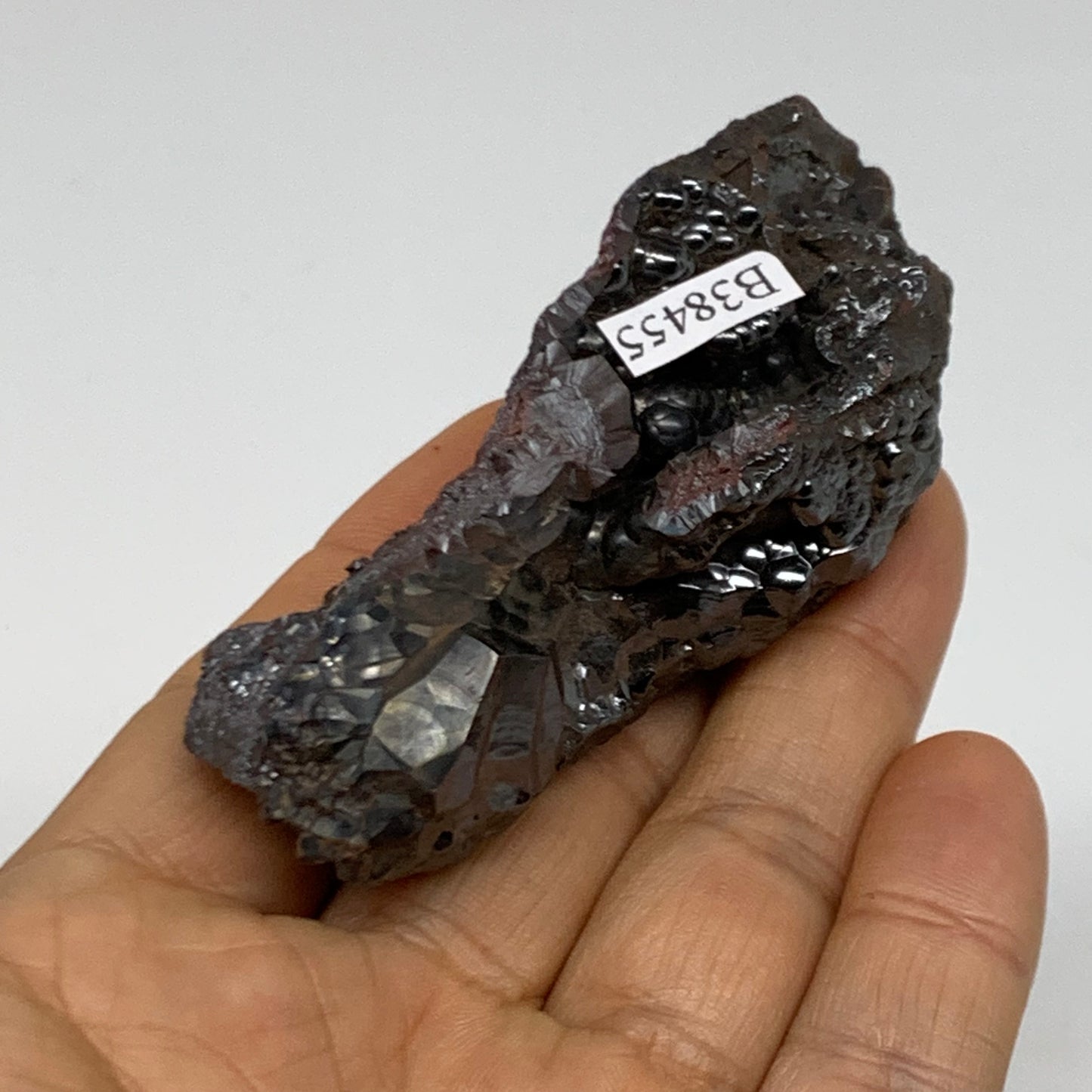 110g, 2.8"x1.4"x1", Rough Hematite Botryoidal Mineral Crystal, B38455