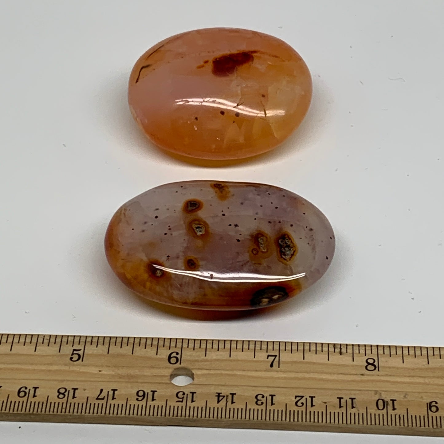 185g, 2"-2.5", 2pcs, Red Carnelian Palm-Stone Gem Crystal Polished, B37598