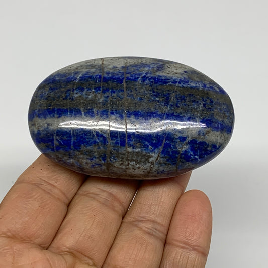 127.3g, 2.7"x1.7"x1", Natural Lapis Lazuli Palm Stone @Afghanistan, B36687