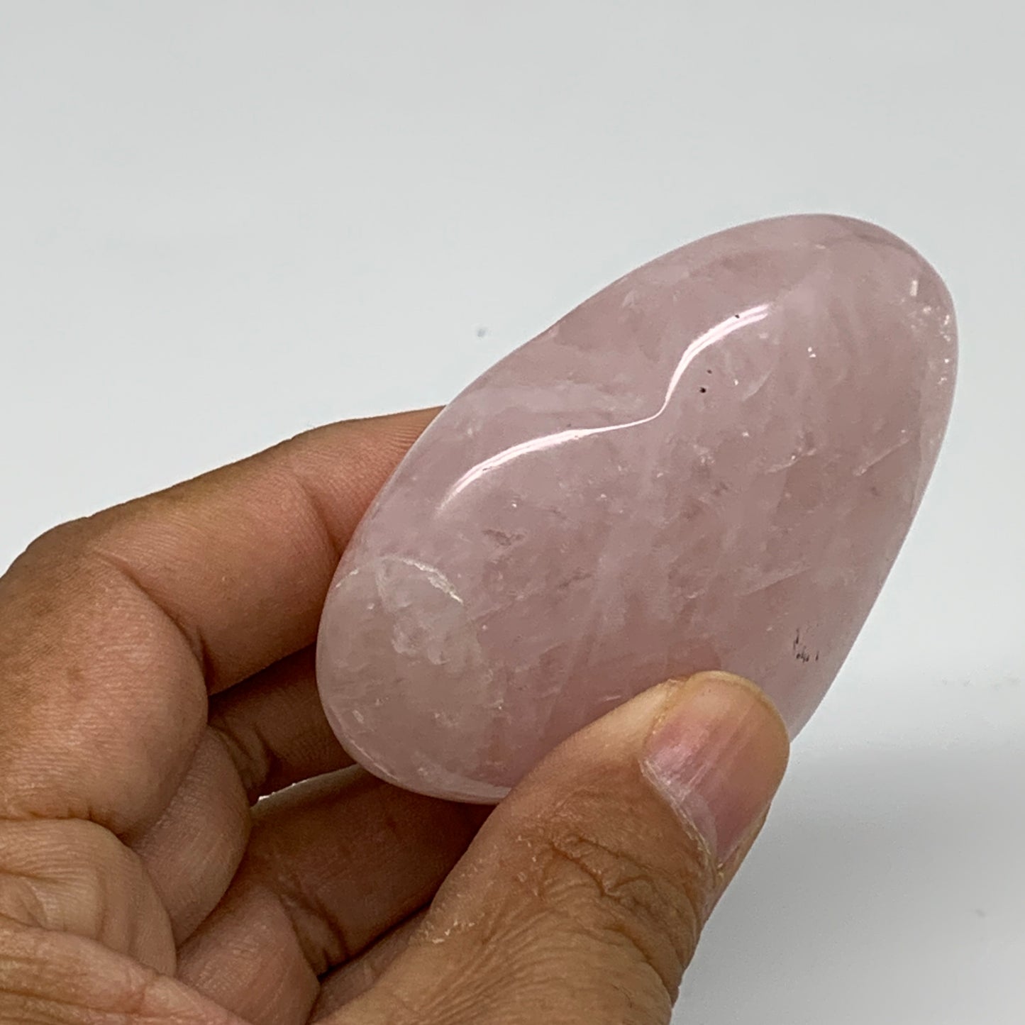 114.4g, 2.2"x2.6"x0.9",  Rose Quartz Heart Healing Crystal @Madagascar, B34562