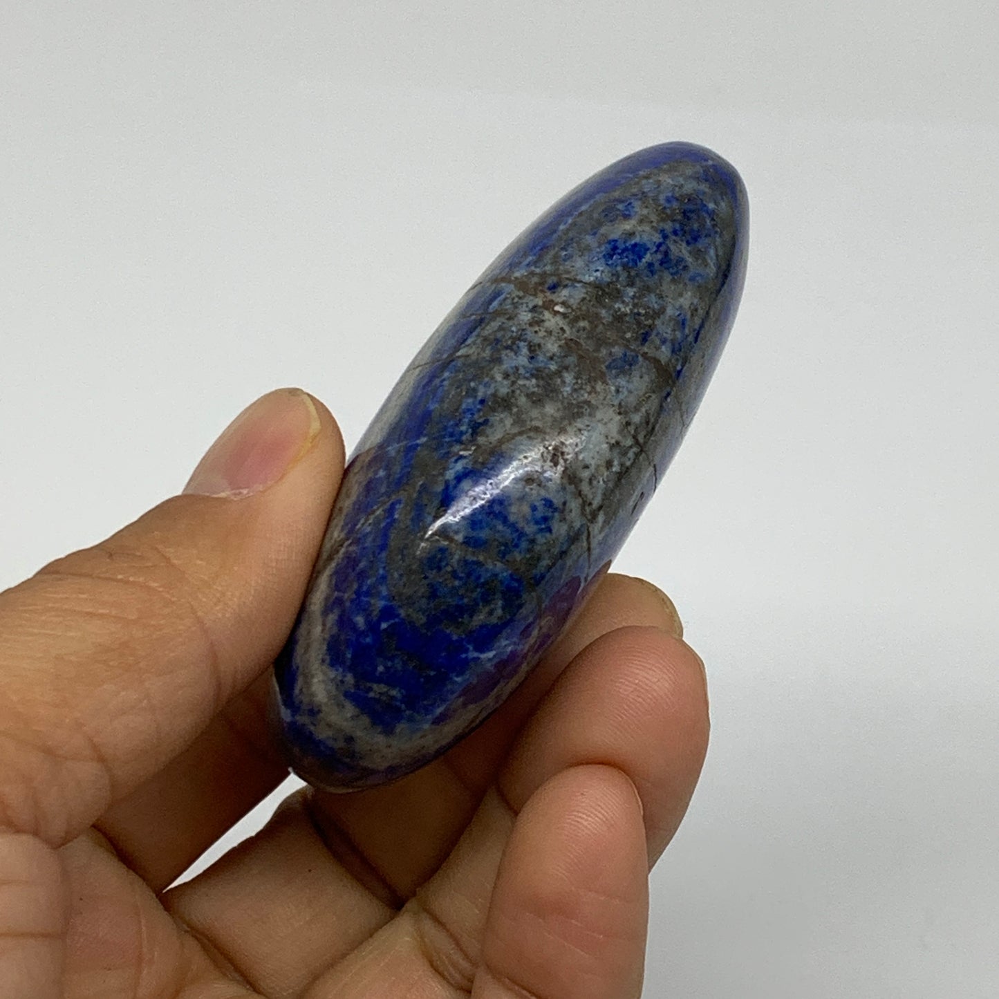 127.3g, 2.7"x1.7"x1", Natural Lapis Lazuli Palm Stone @Afghanistan, B36687
