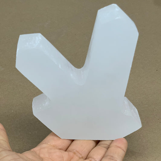 0.90 lbs, 4.3"x3.7"x1.2", Natural Selenite Crystals Carved,Home Decor, B35974