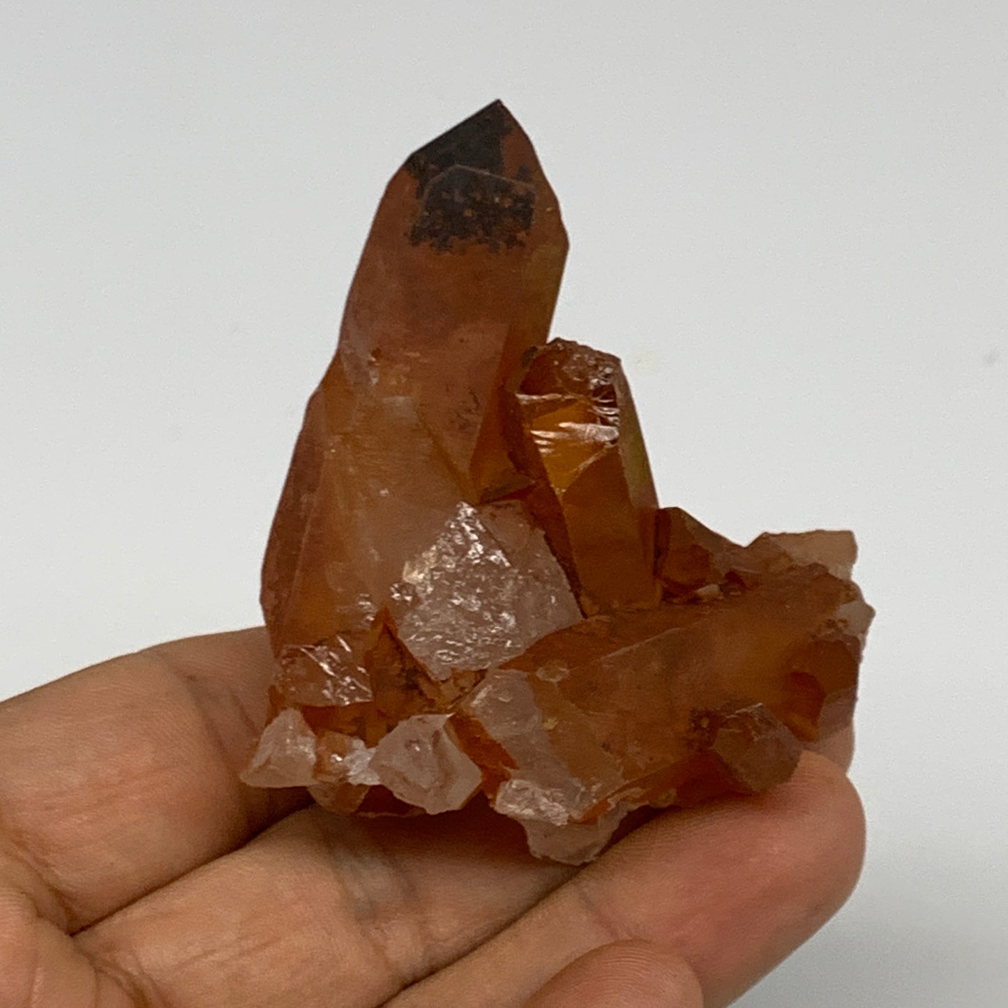 65.8g, 2.5"x2.2"x1.5", Orange Quartz Cluster Crystal Terminated @Brazil, B28914
