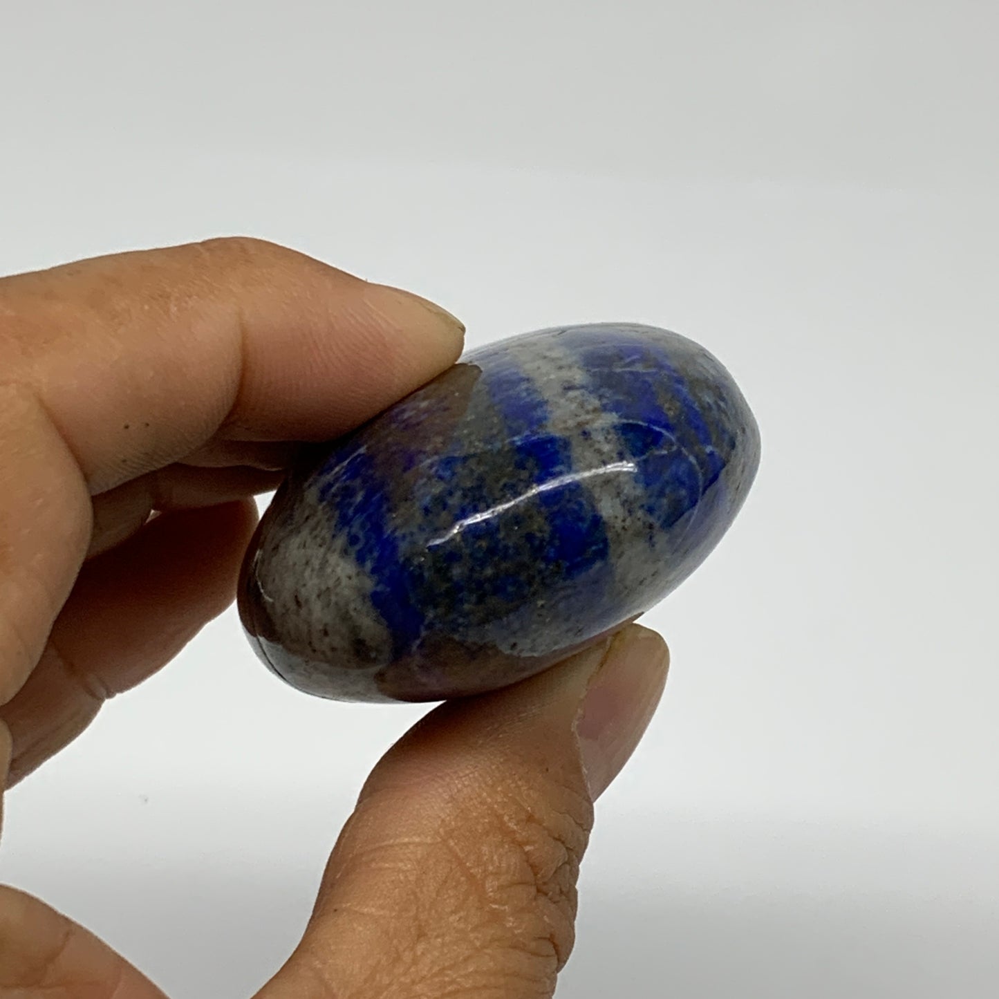 127.3g, 2.7"x1.7"x1", Natural Lapis Lazuli Palm Stone @Afghanistan, B36687