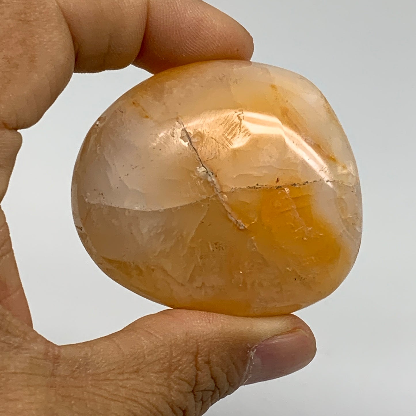 195.2g, 1.9"-2", 2pcs, Red Carnelian Palm-Stone Gem Crystal Polished, B37599