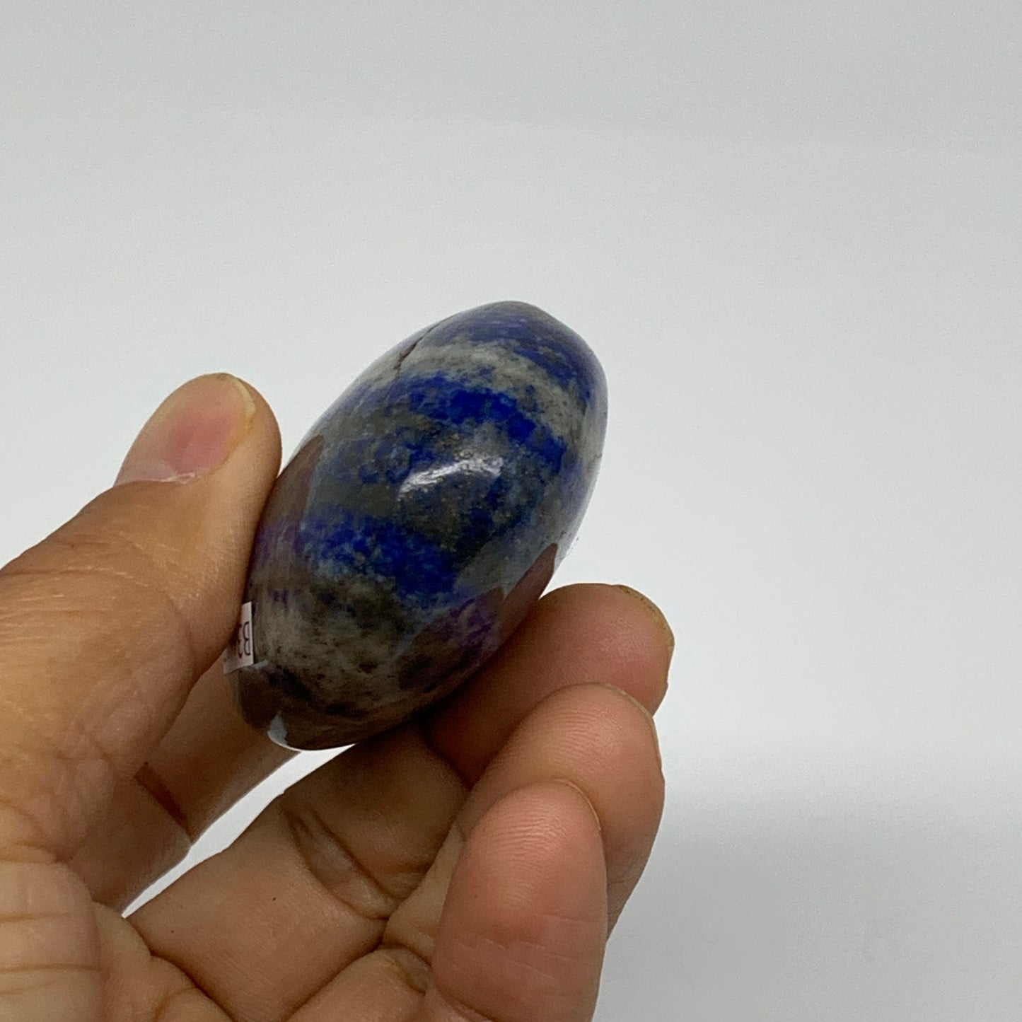 127.3g, 2.7"x1.7"x1", Natural Lapis Lazuli Palm Stone @Afghanistan, B36687