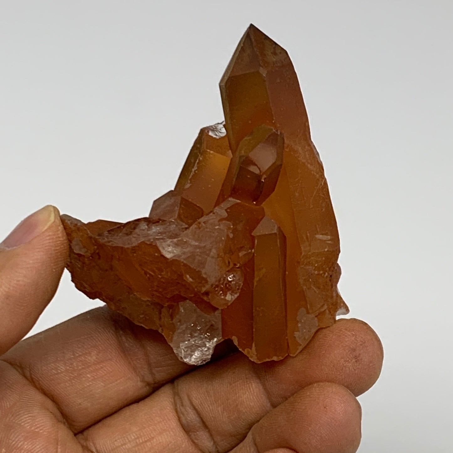 65.8g, 2.5"x2.2"x1.5", Orange Quartz Cluster Crystal Terminated @Brazil, B28914