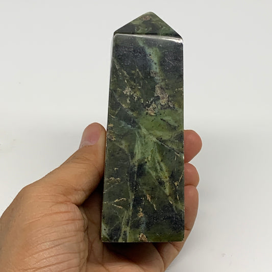 357.7g, 4.4"x1.6"x1.5", Serpentine Point Tower Obelisk Crystal @Pakistan, B29649