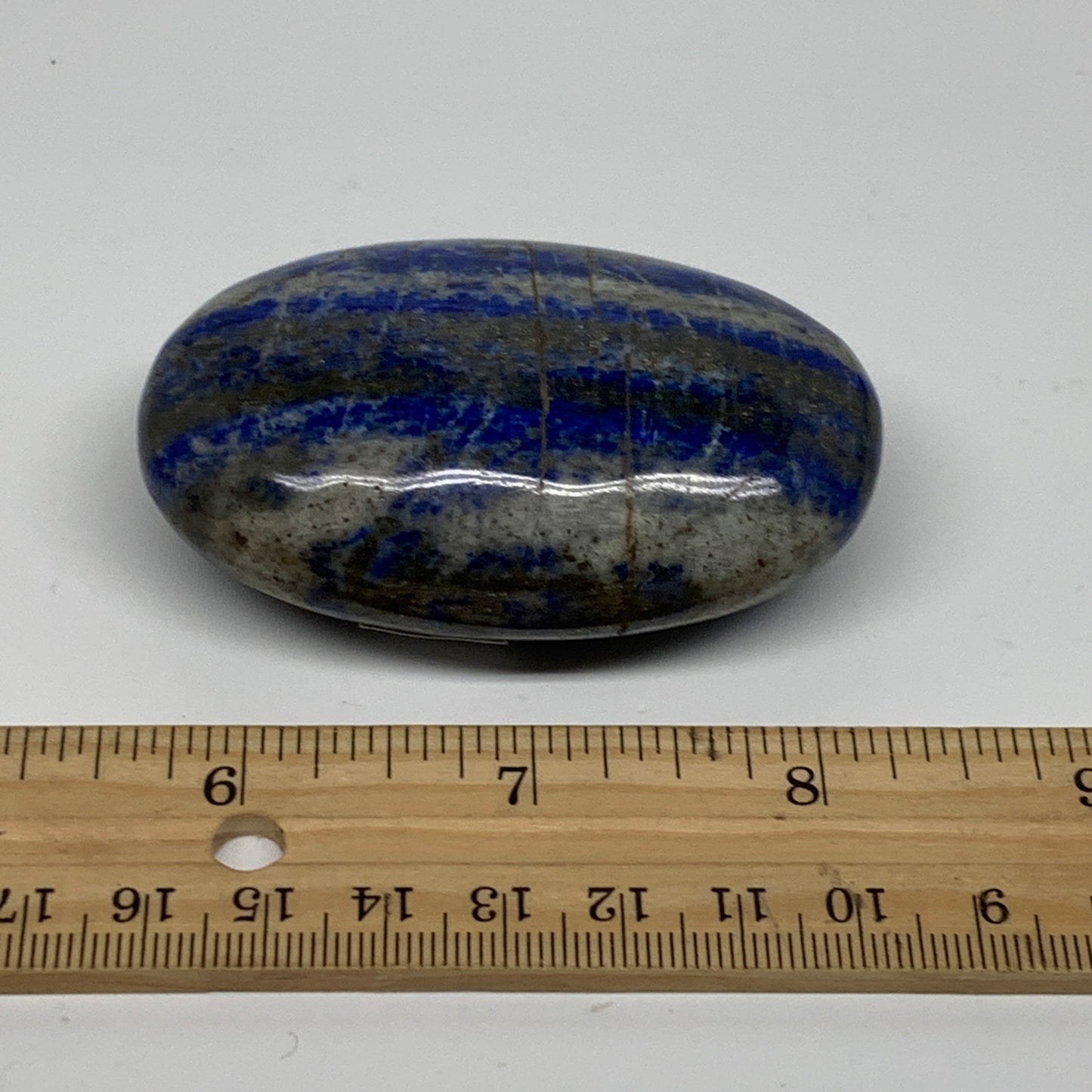 127.3g, 2.7"x1.7"x1", Natural Lapis Lazuli Palm Stone @Afghanistan, B36687