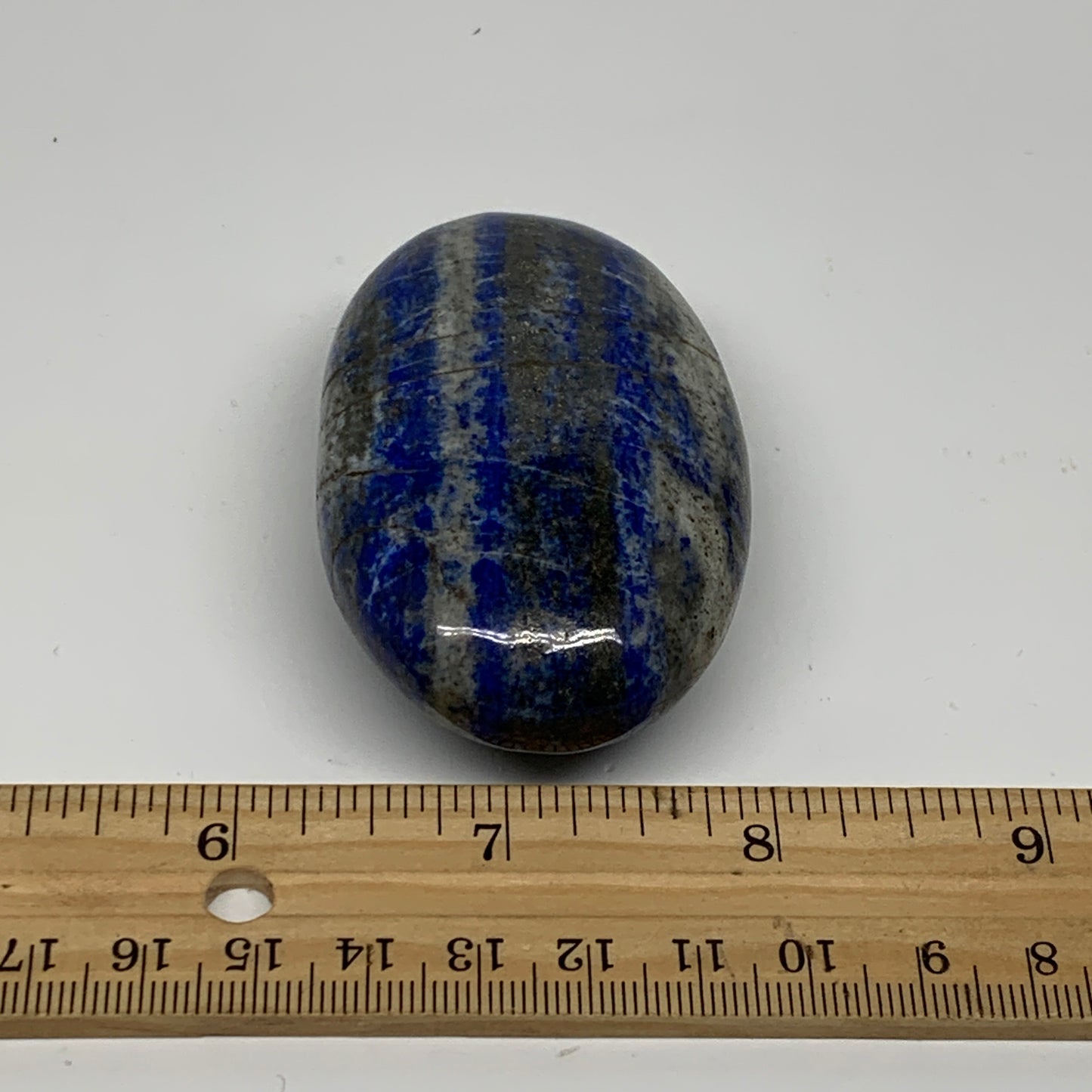127.3g, 2.7"x1.7"x1", Natural Lapis Lazuli Palm Stone @Afghanistan, B36687
