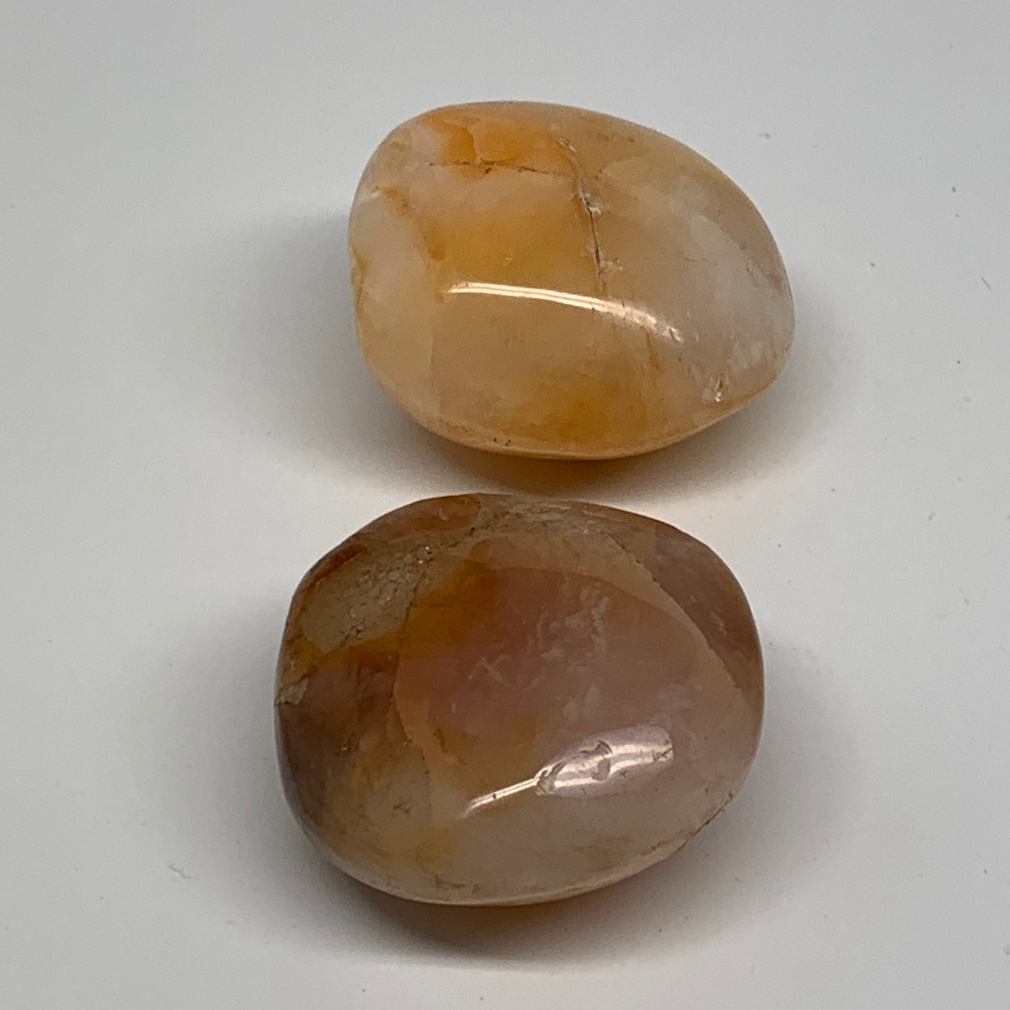 195.2g, 1.9"-2", 2pcs, Red Carnelian Palm-Stone Gem Crystal Polished, B37599