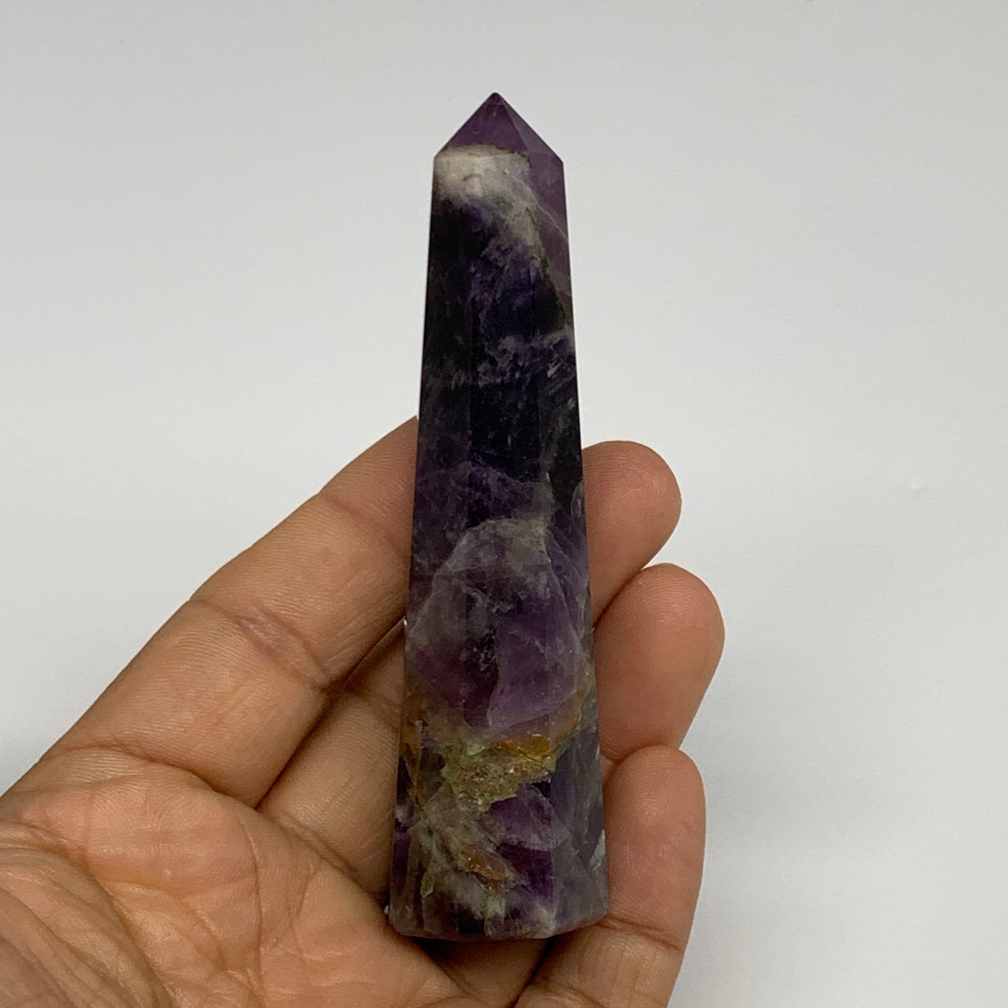 71.6g, 3.6"x0.9"x0.9", Natural Amethyst Tower Point Obelisk @Brazil, B31228