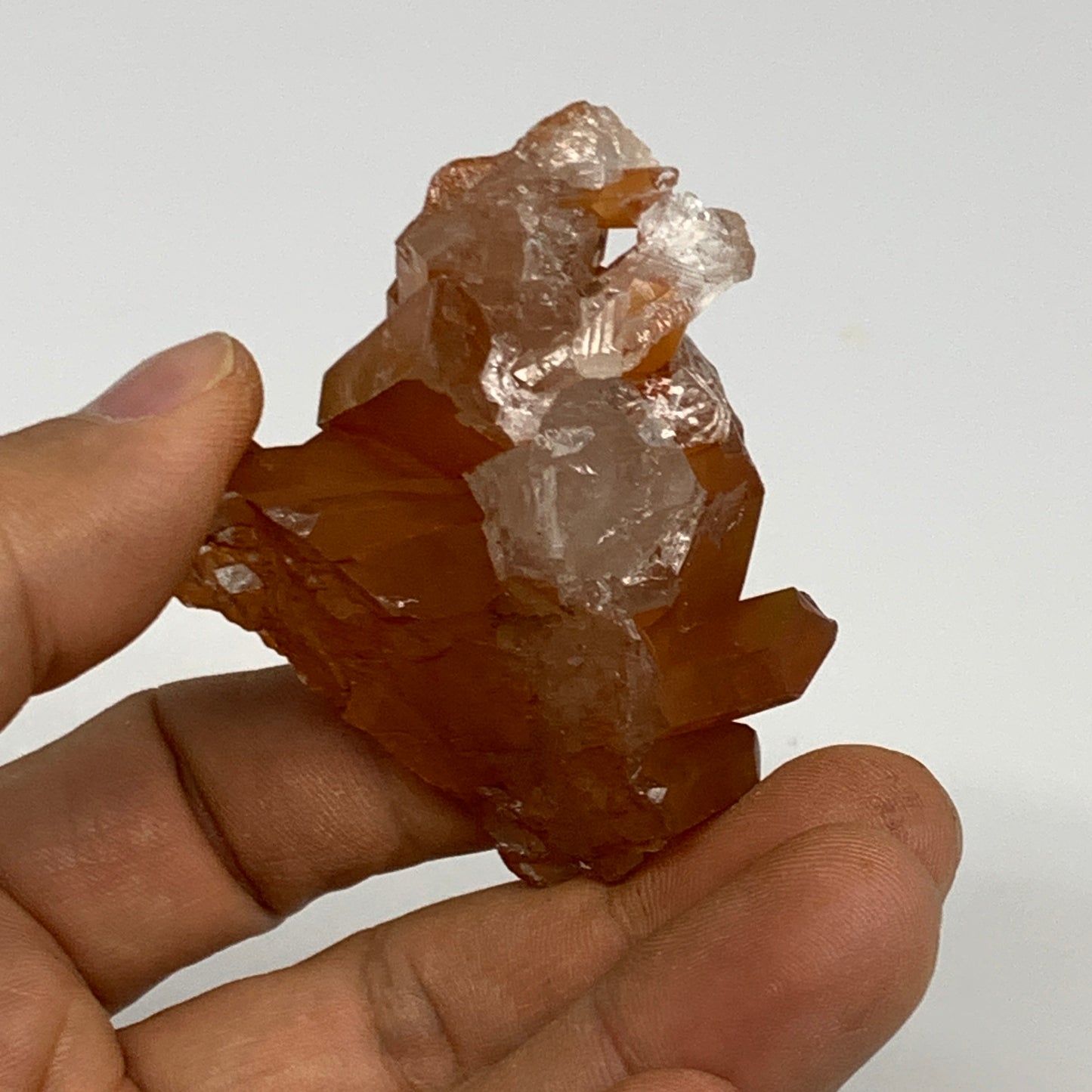 65.8g, 2.5"x2.2"x1.5", Orange Quartz Cluster Crystal Terminated @Brazil, B28914