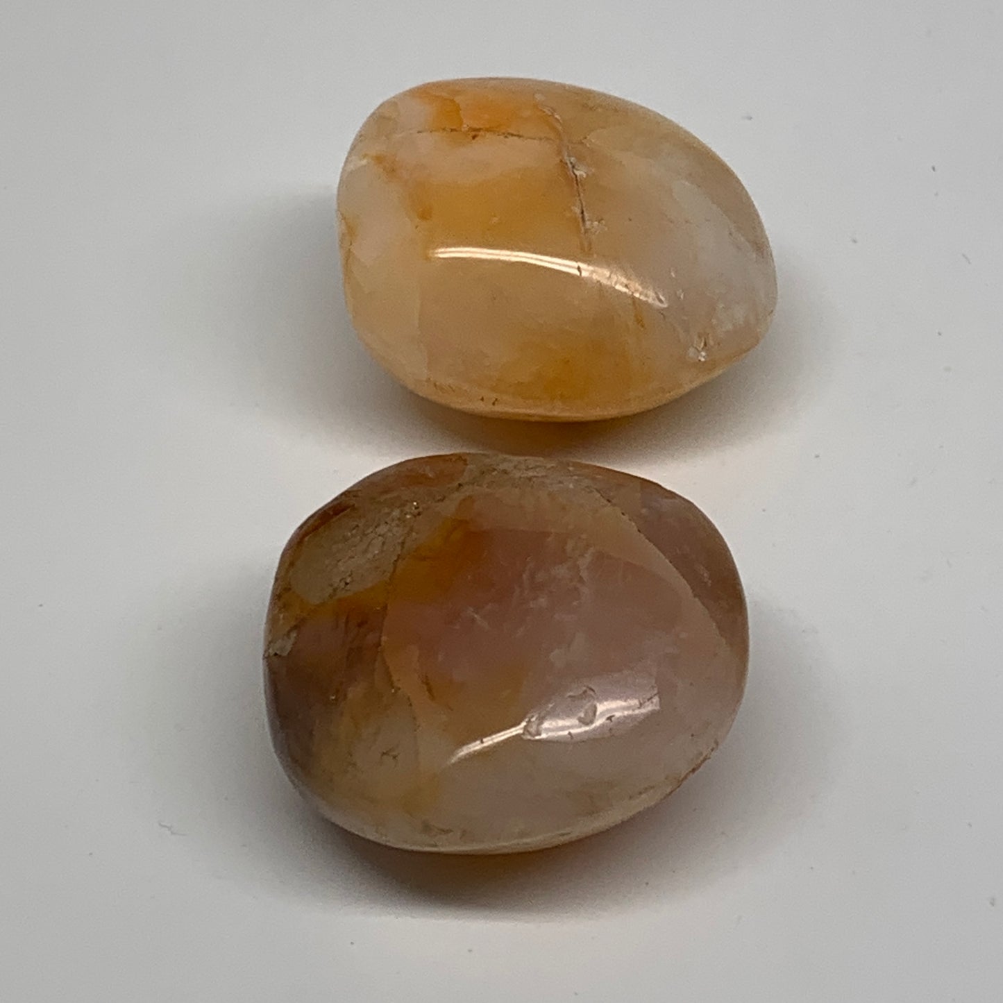 195.2g, 1.9"-2", 2pcs, Red Carnelian Palm-Stone Gem Crystal Polished, B37599