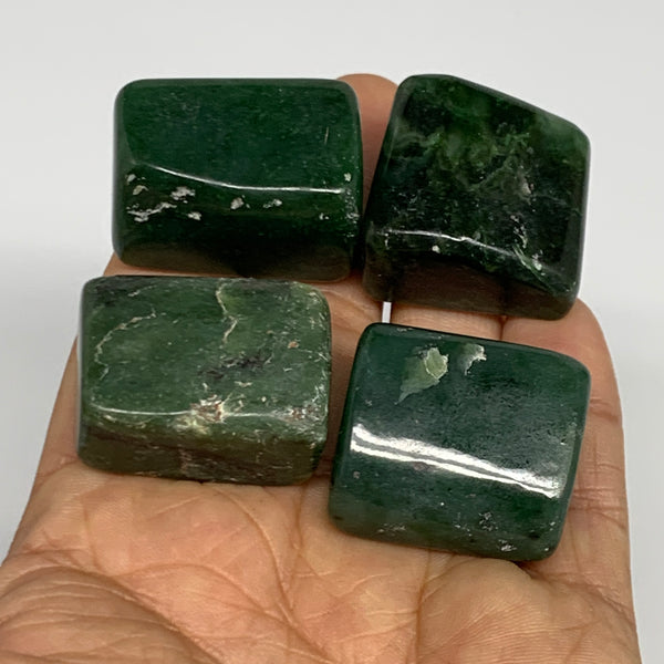 123.1g, 1"-1.2", 4pcs, Natural Nephrite Jade Tumbled Stone @Afghanistan,B31918