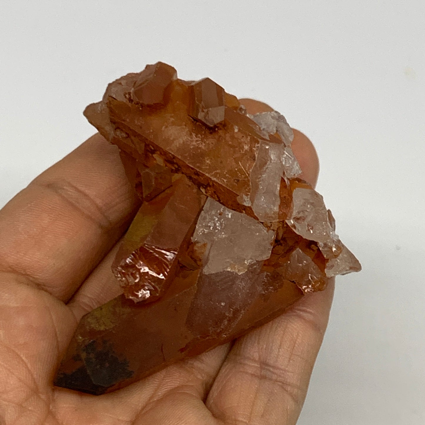 65.8g, 2.5"x2.2"x1.5", Orange Quartz Cluster Crystal Terminated @Brazil, B28914