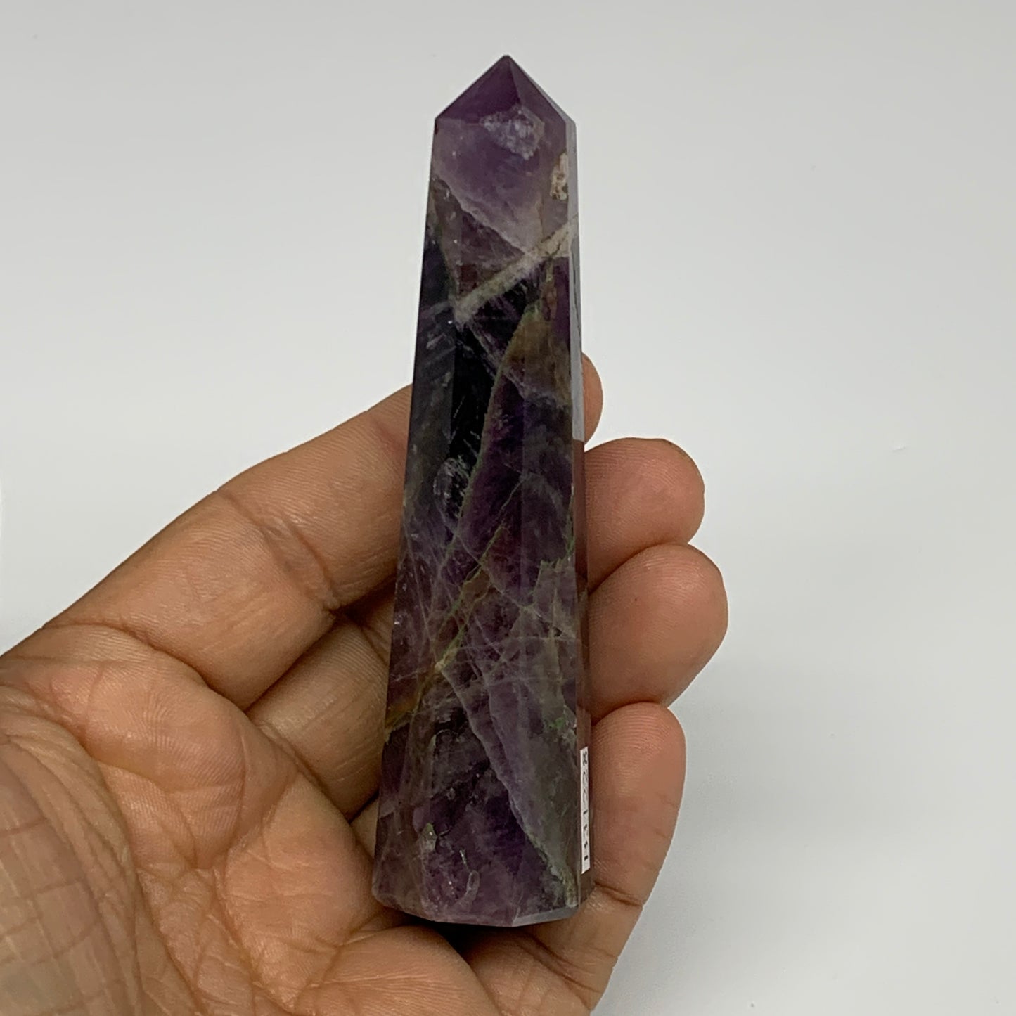 71.6g, 3.6"x0.9"x0.9", Natural Amethyst Tower Point Obelisk @Brazil, B31228