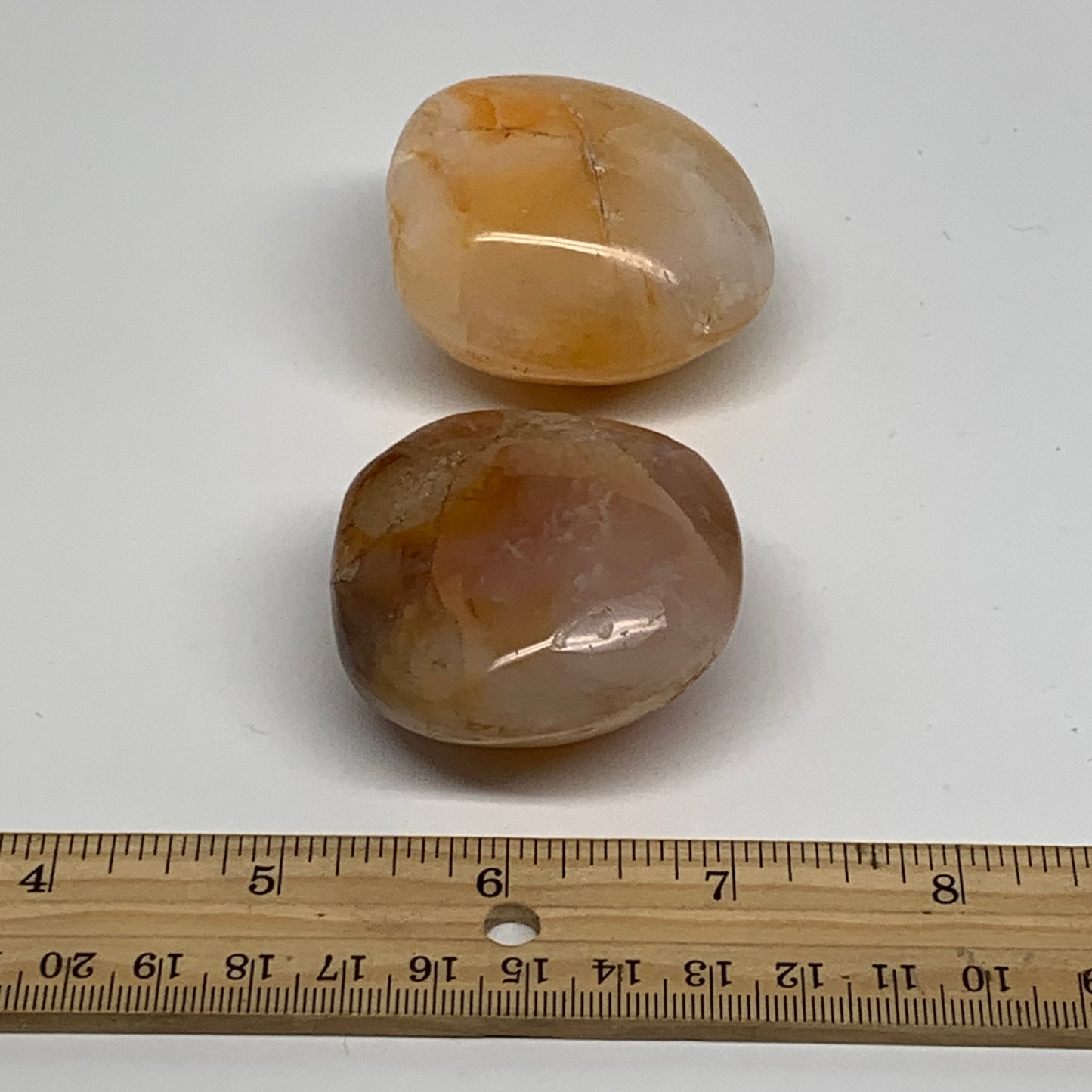 195.2g, 1.9"-2", 2pcs, Red Carnelian Palm-Stone Gem Crystal Polished, B37599