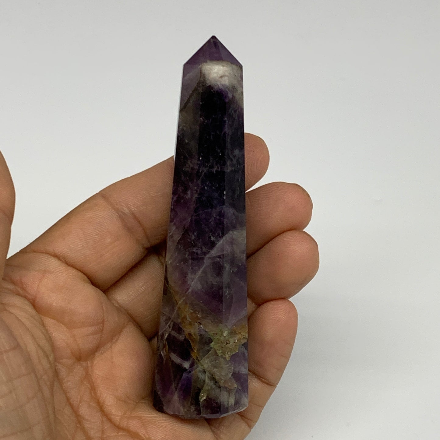 71.6g, 3.6"x0.9"x0.9", Natural Amethyst Tower Point Obelisk @Brazil, B31228