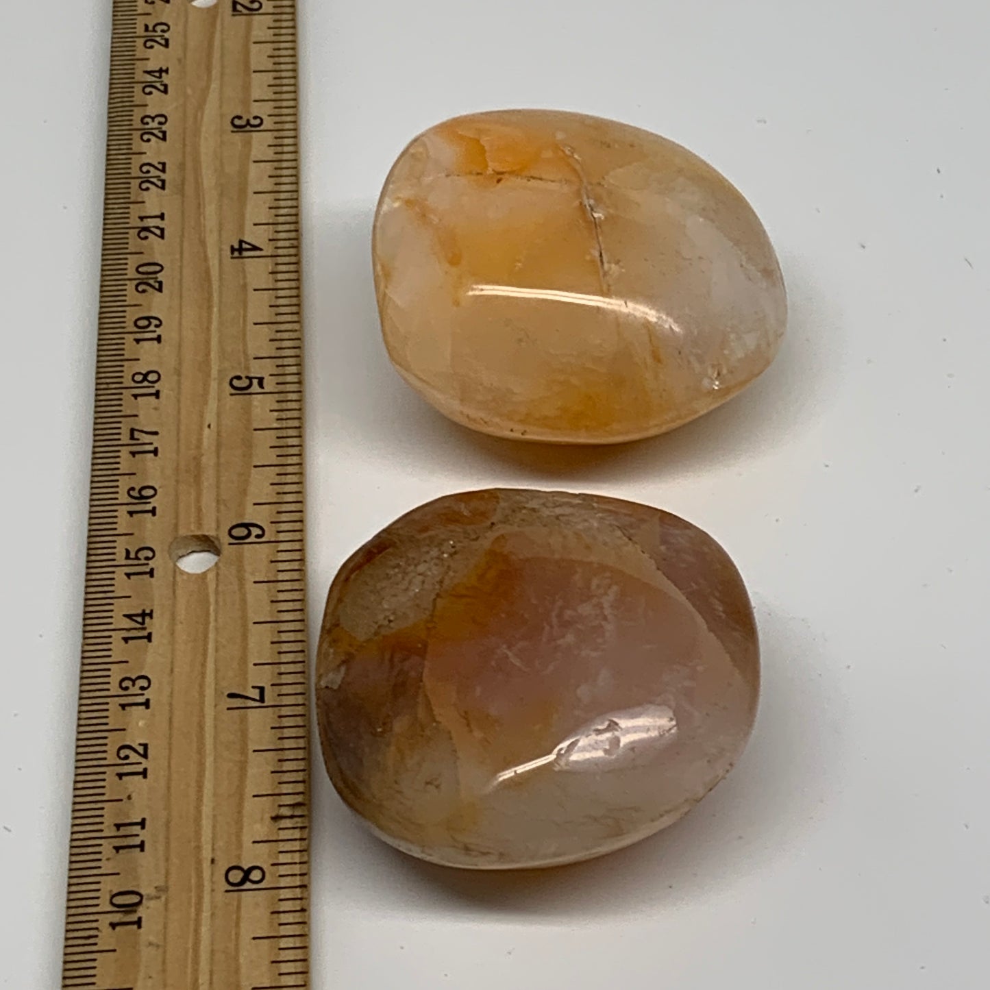 195.2g, 1.9"-2", 2pcs, Red Carnelian Palm-Stone Gem Crystal Polished, B37599